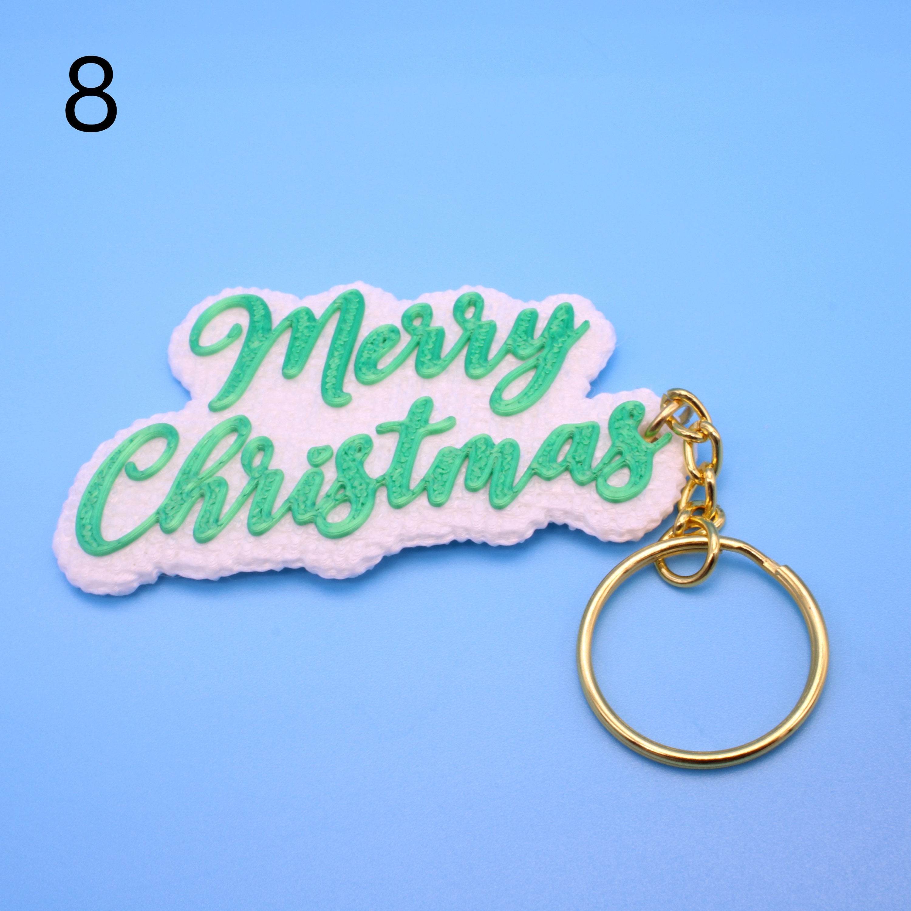 Merry Christmas Keychain- Many Colors