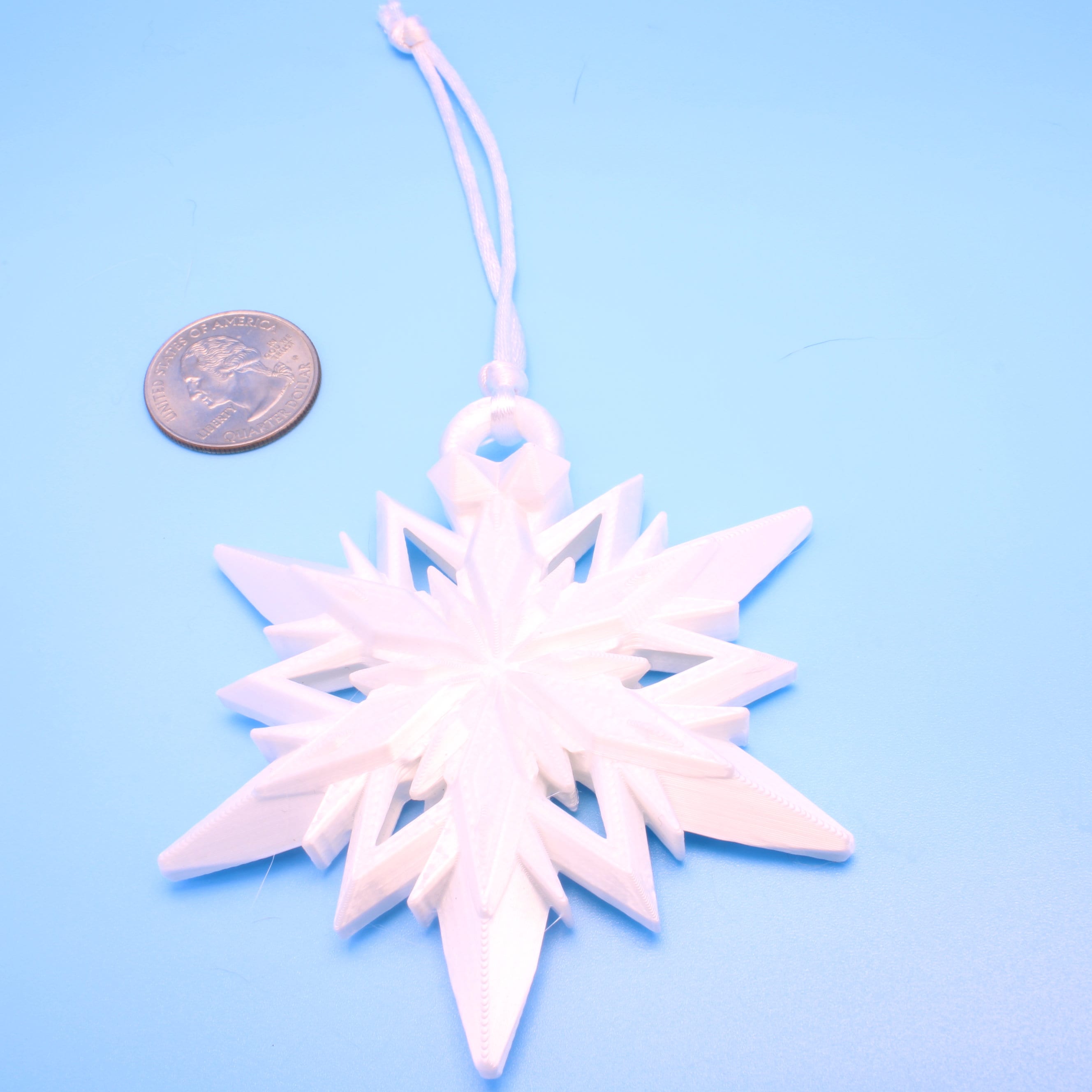 Snowflake Christmas Tree Ornament | 3D Printed