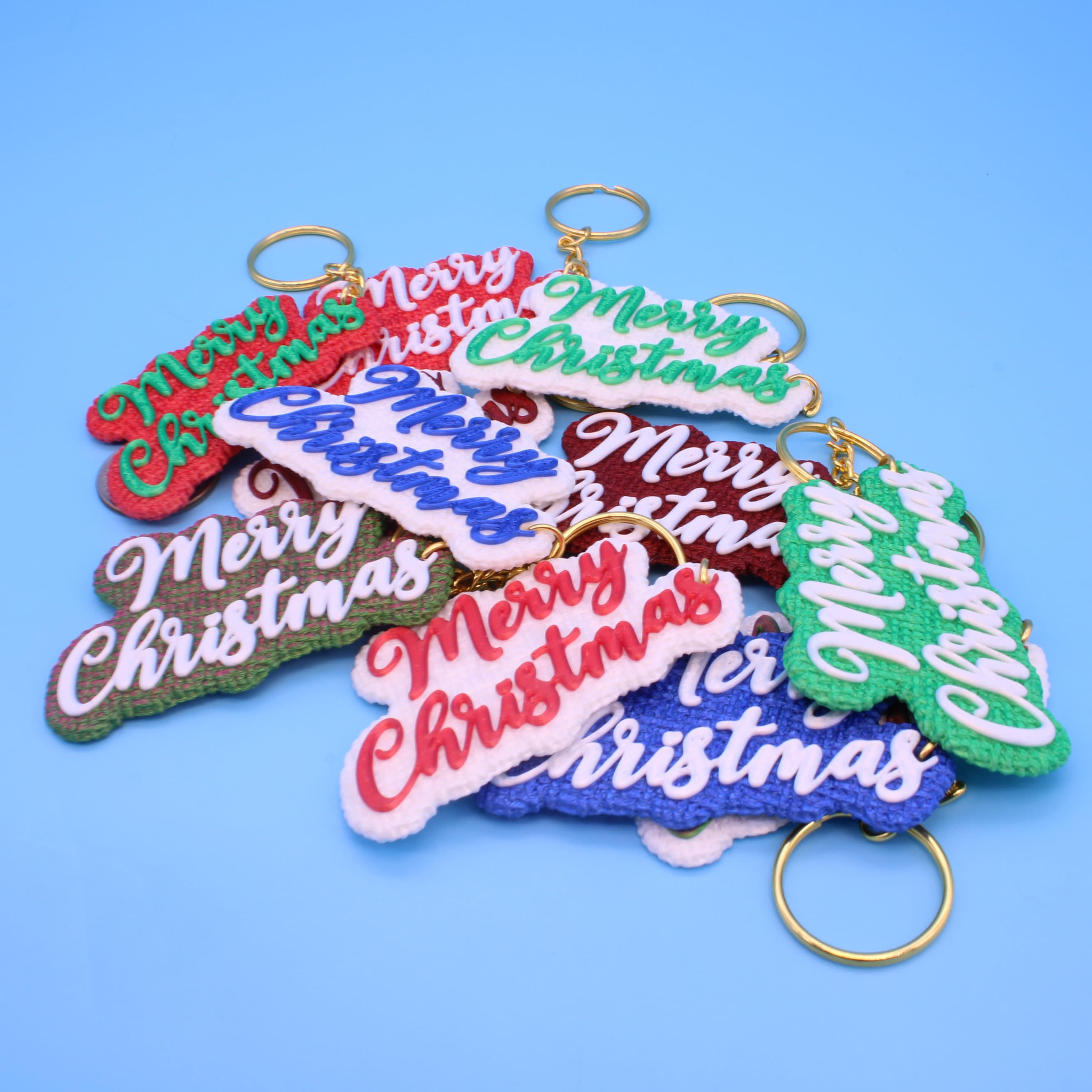 Merry Christmas Keychain- Many Colors