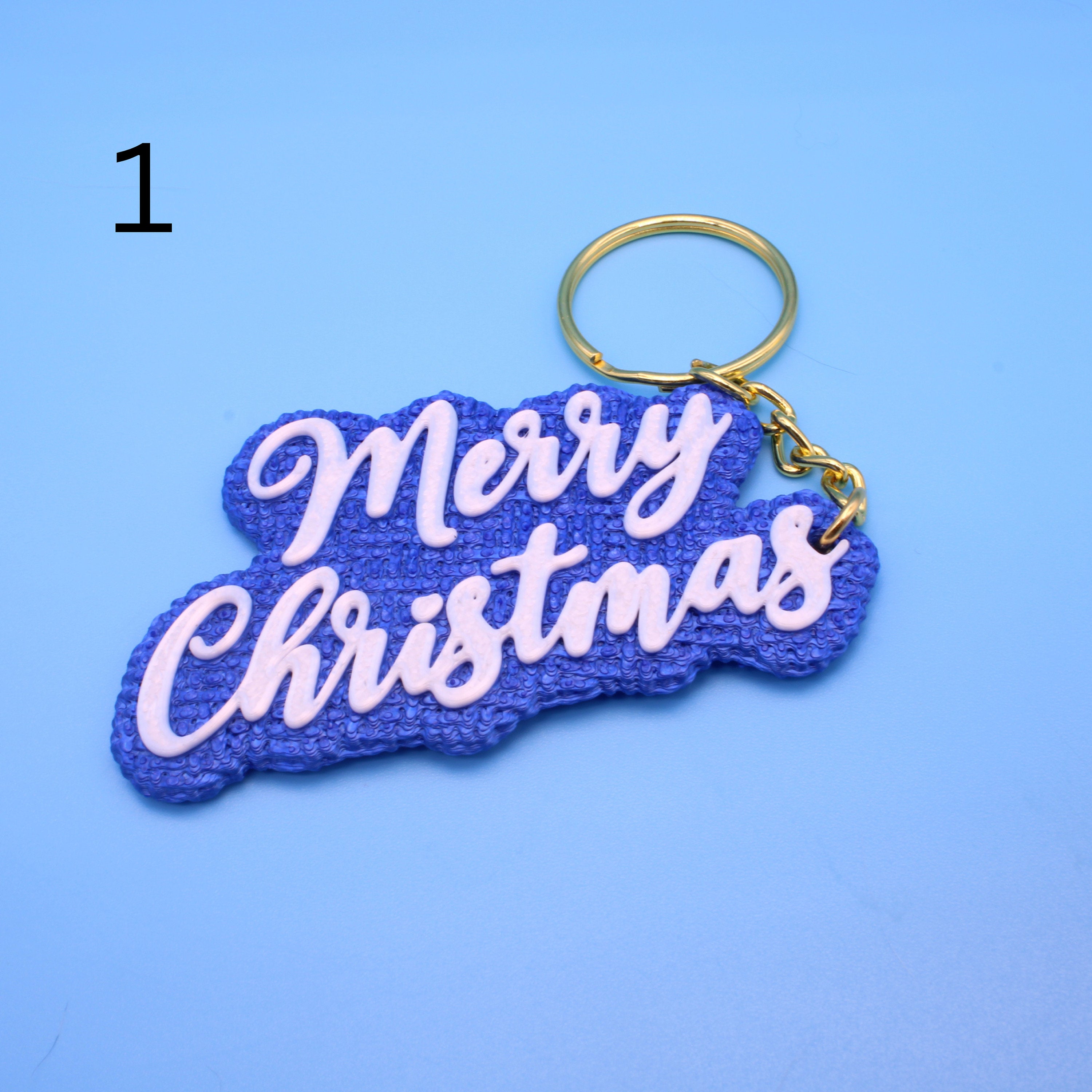 Merry Christmas Keychain- Many Colors