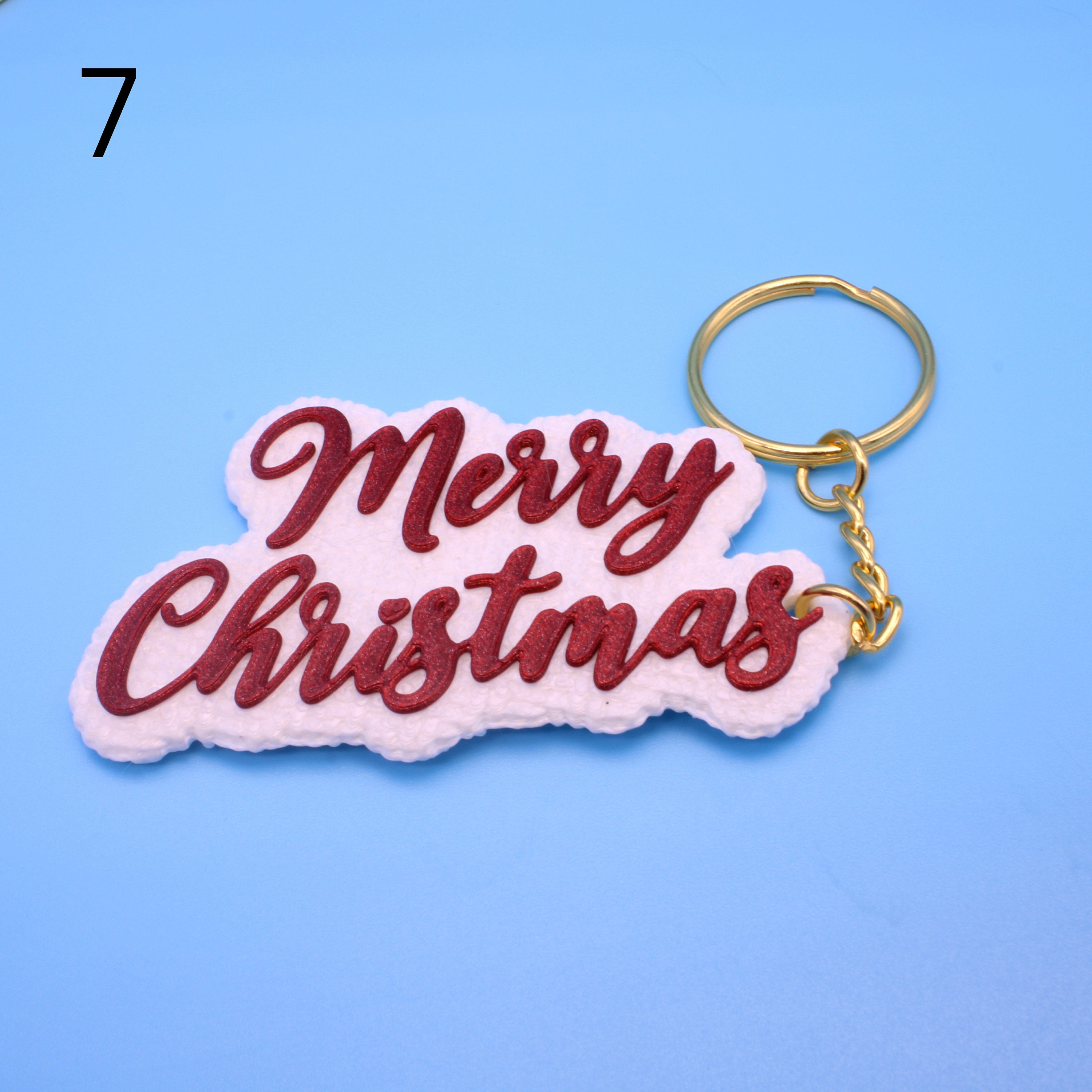 Merry Christmas Keychain- Many Colors