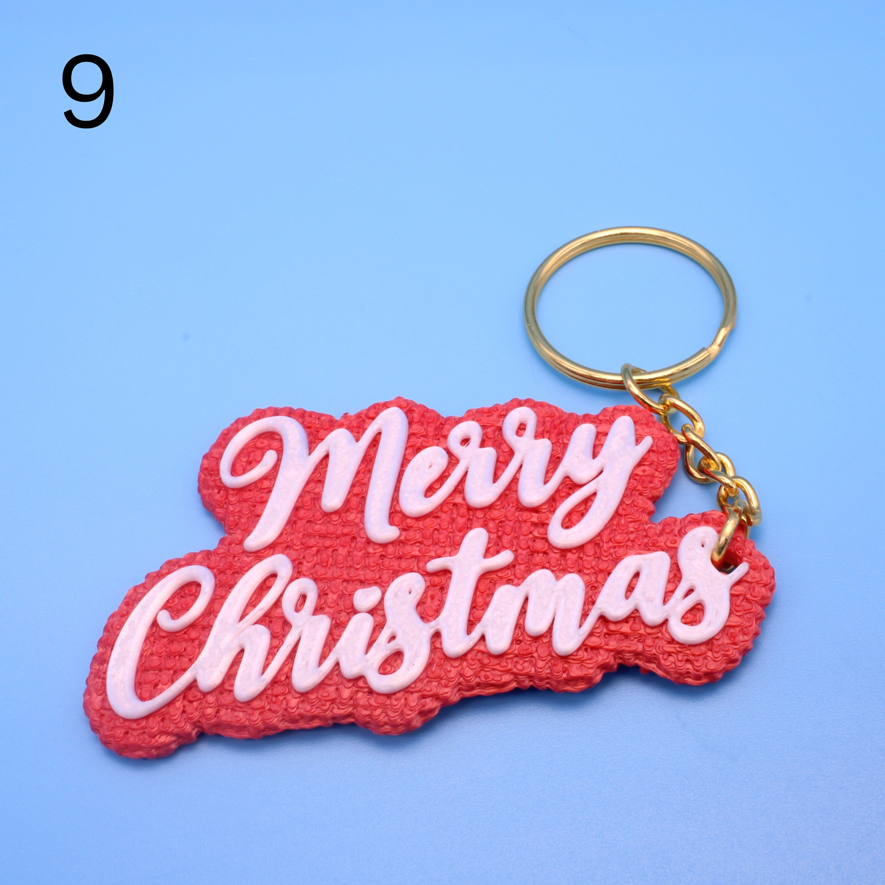 Merry Christmas Keychain- Many Colors