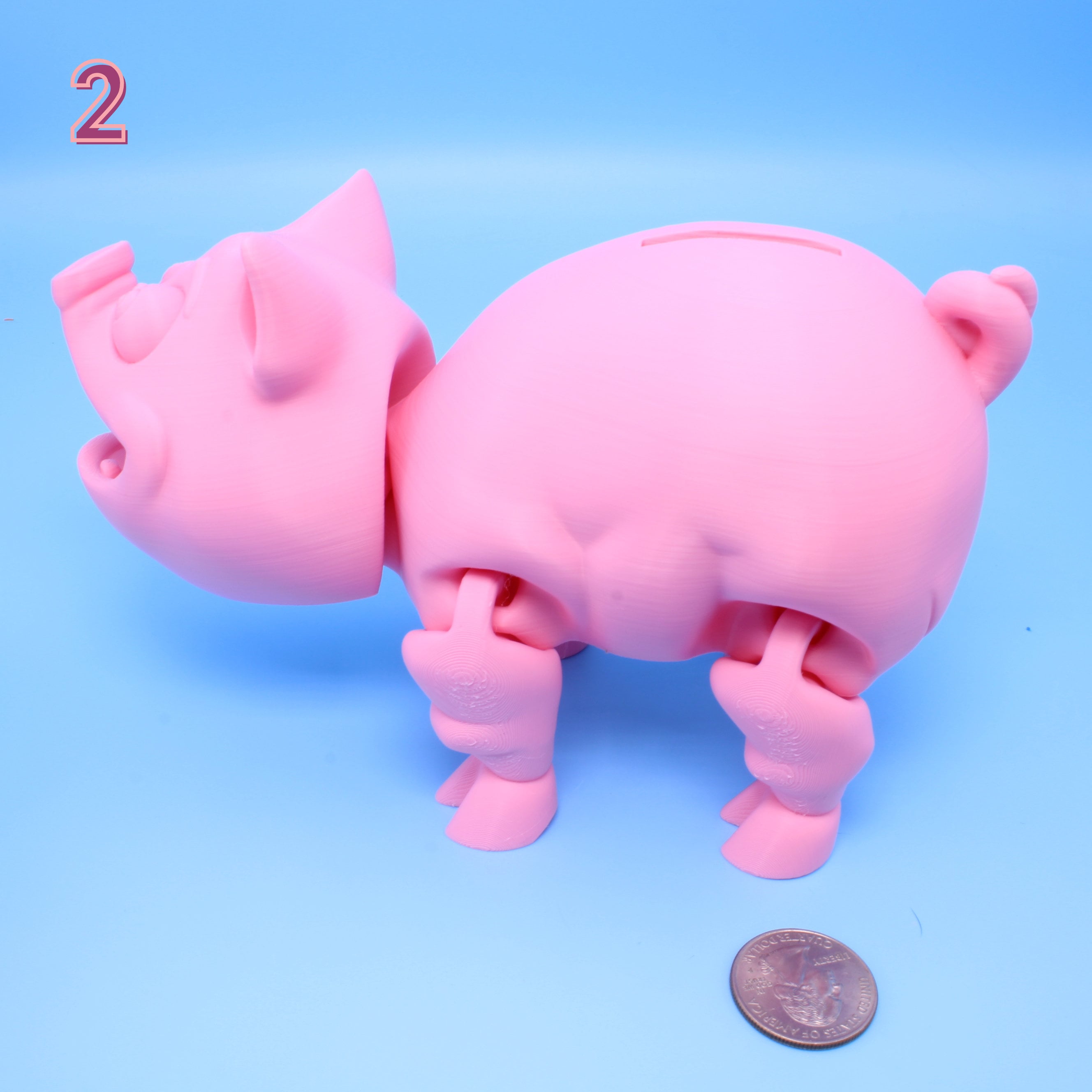 Piggy Bank Pig - 3D Printed