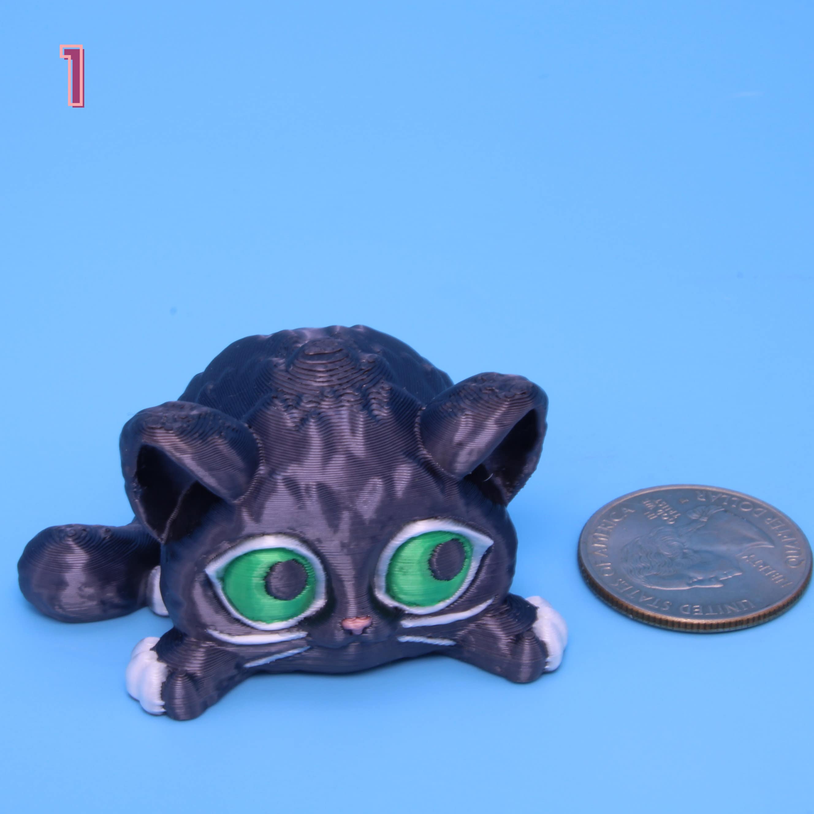 Black Cat Puff | 3D Printed