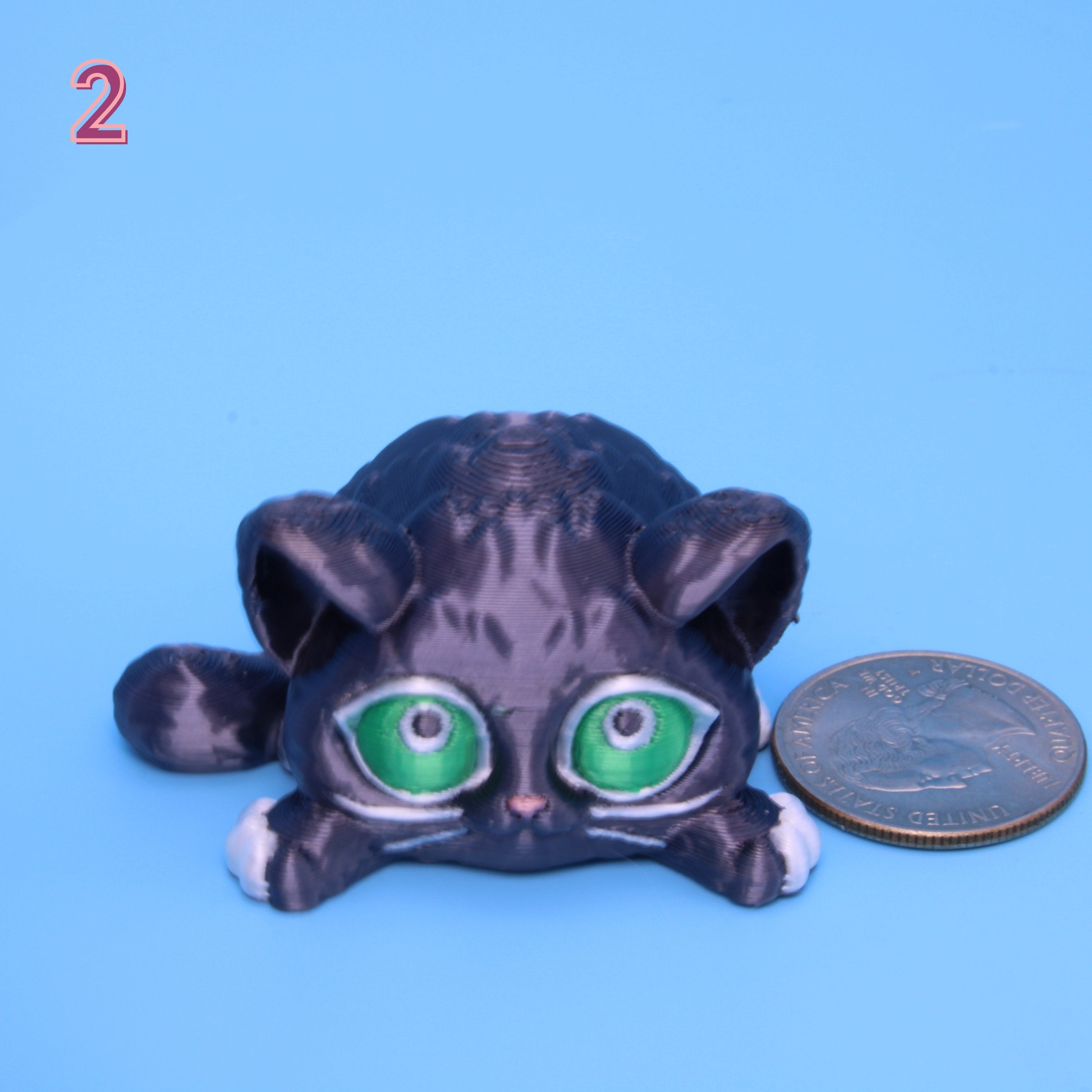 Black Cat Puff | 3D Printed