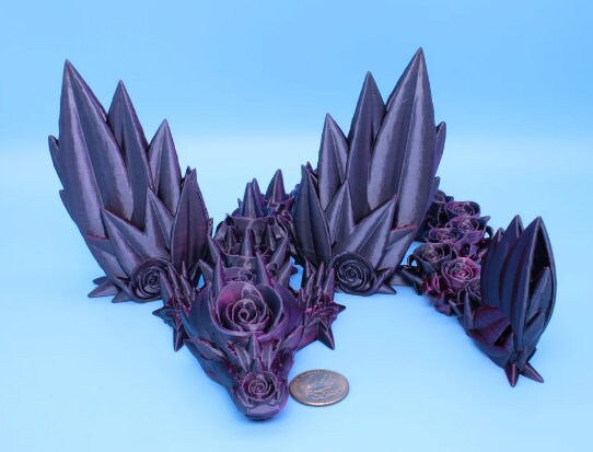 Valentines Day Rose Dragon Many colors to choose- Made to order
