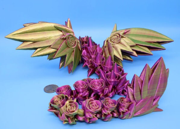 Valentines Day Rose Dragon Many colors to choose- Made to order