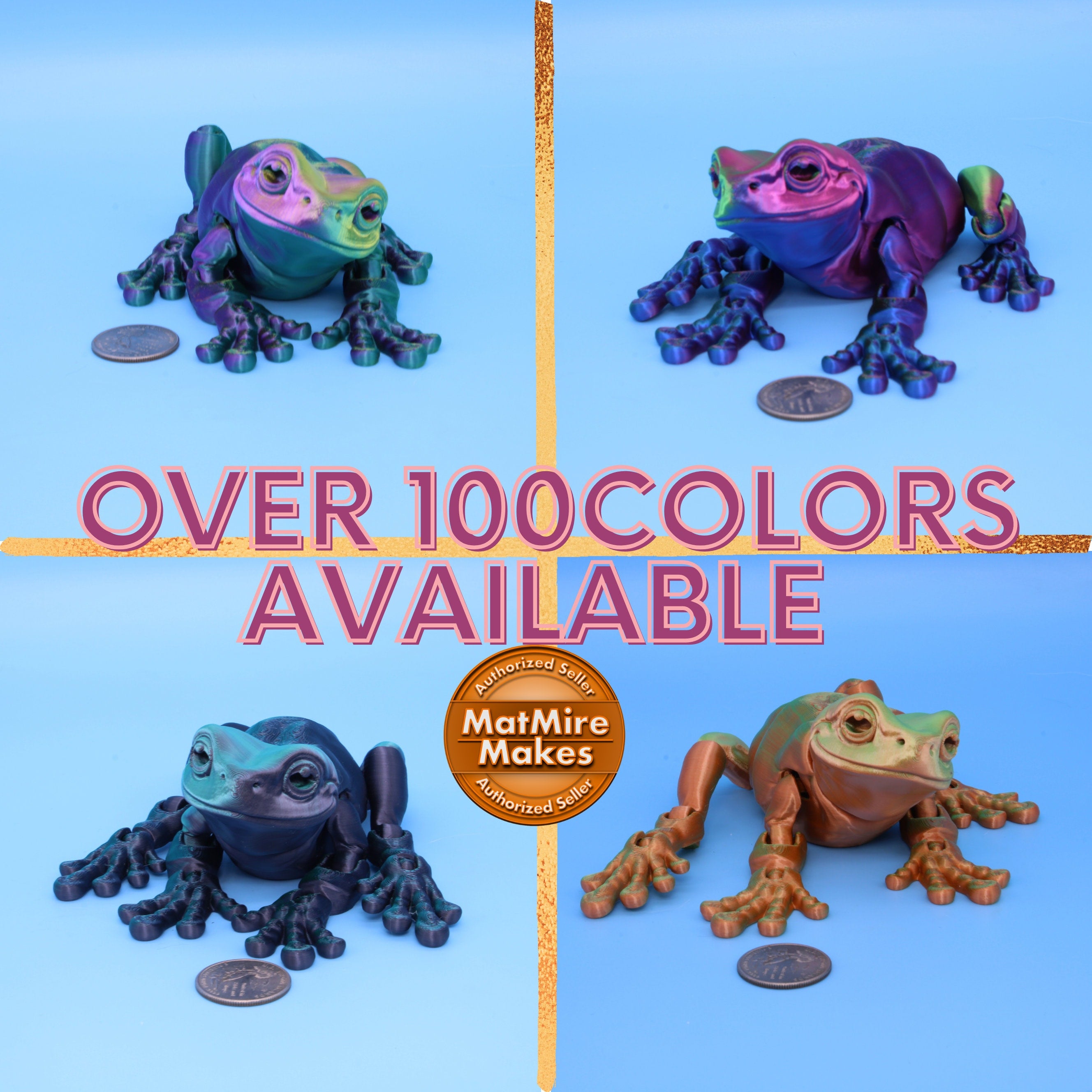 Whites Tree Frog, Over 100 Colors available - 3D Printed | Made to Order