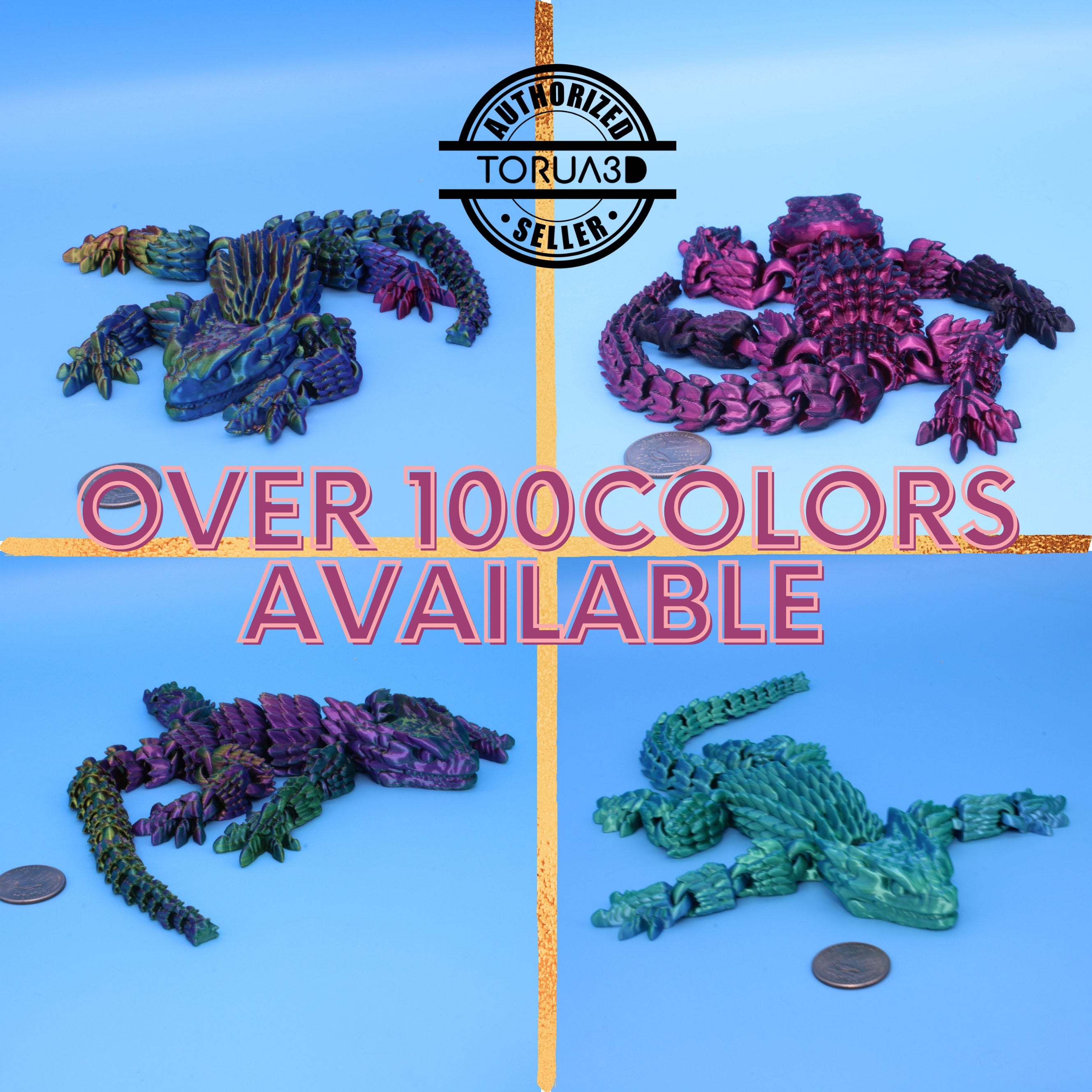 Lizard Armadillo, Over 100 Colors available - 3D Printed | Made to Order