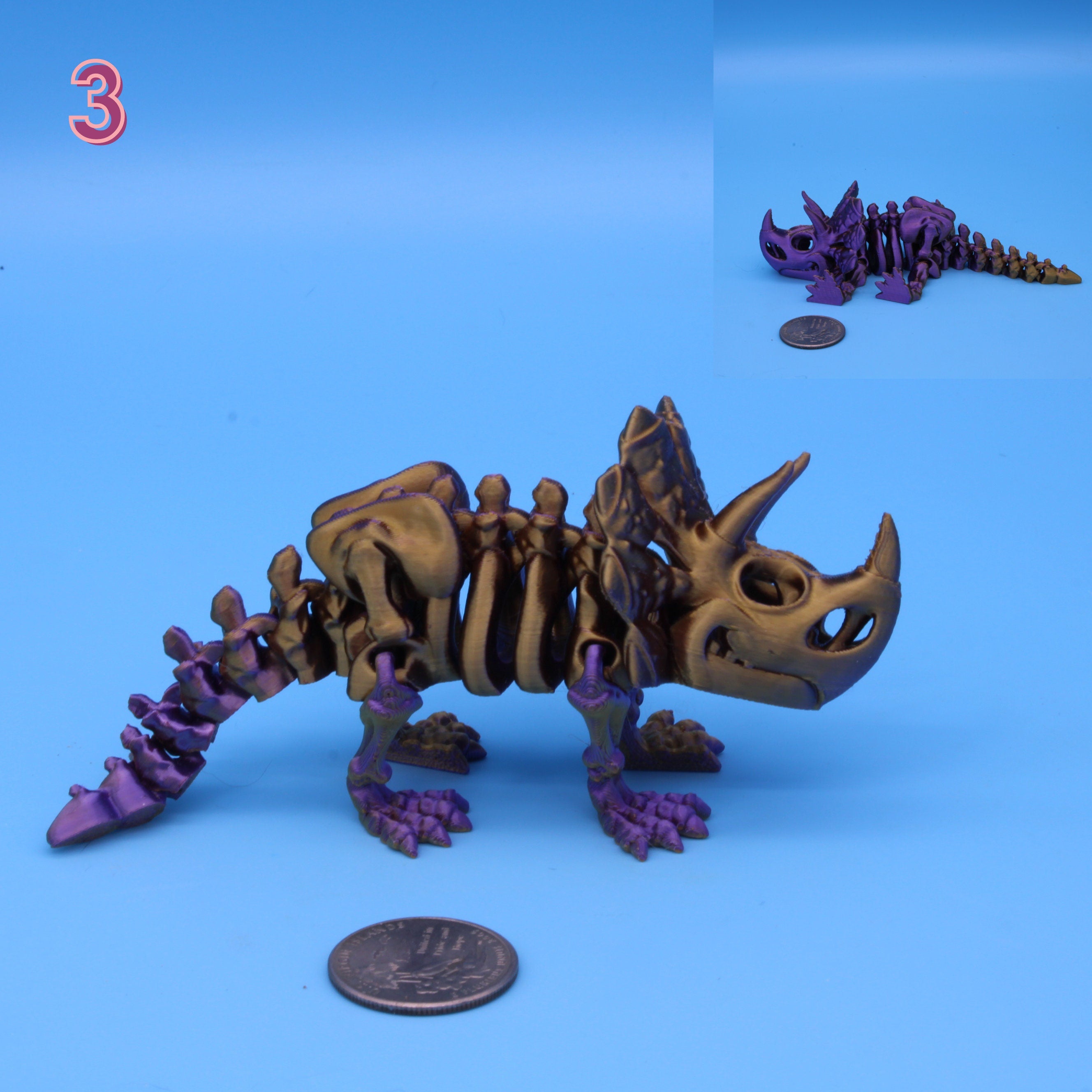 Flexi Skelton Triceratops | Articulating | 3D Printed