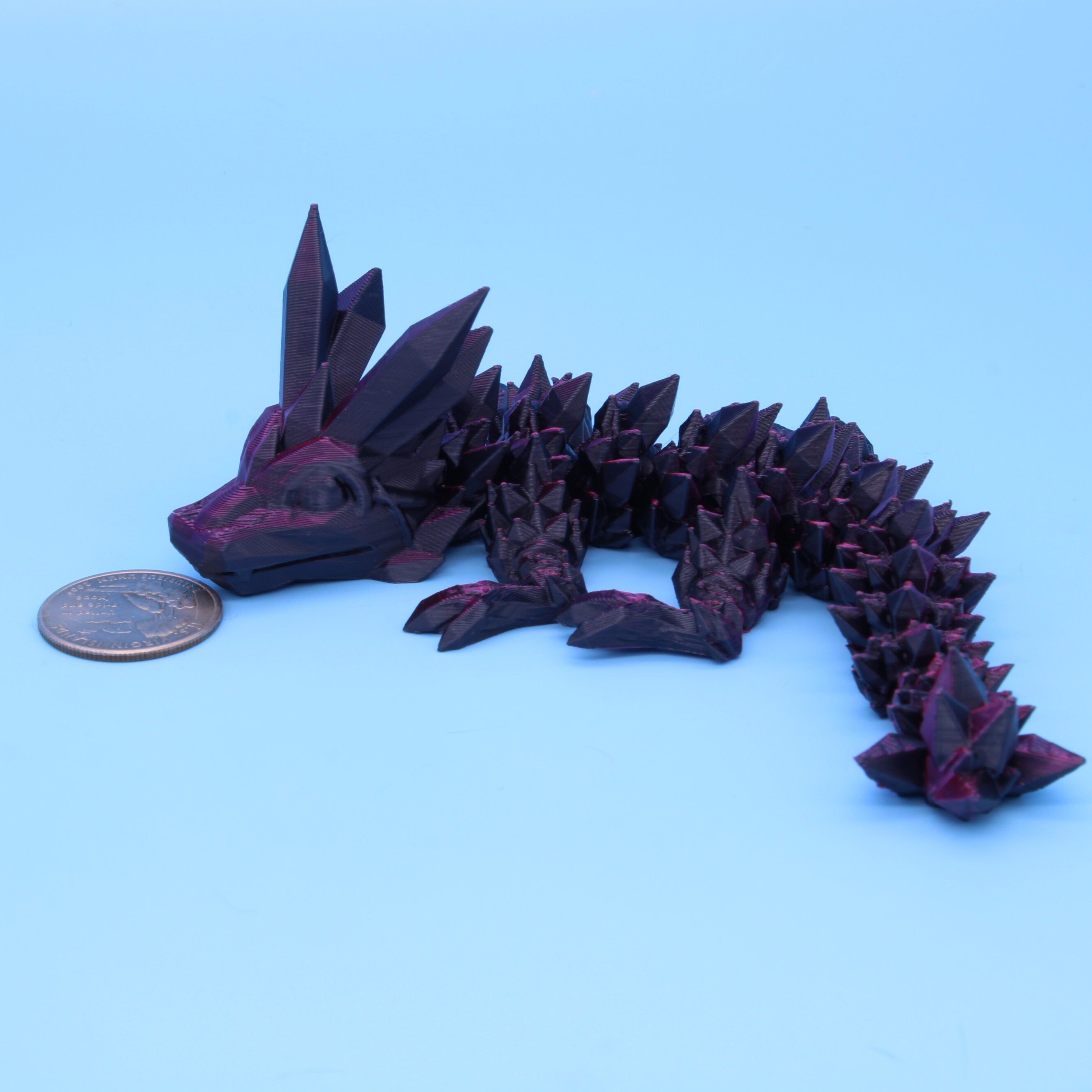 Miniature Dragon, Black & Rose Red