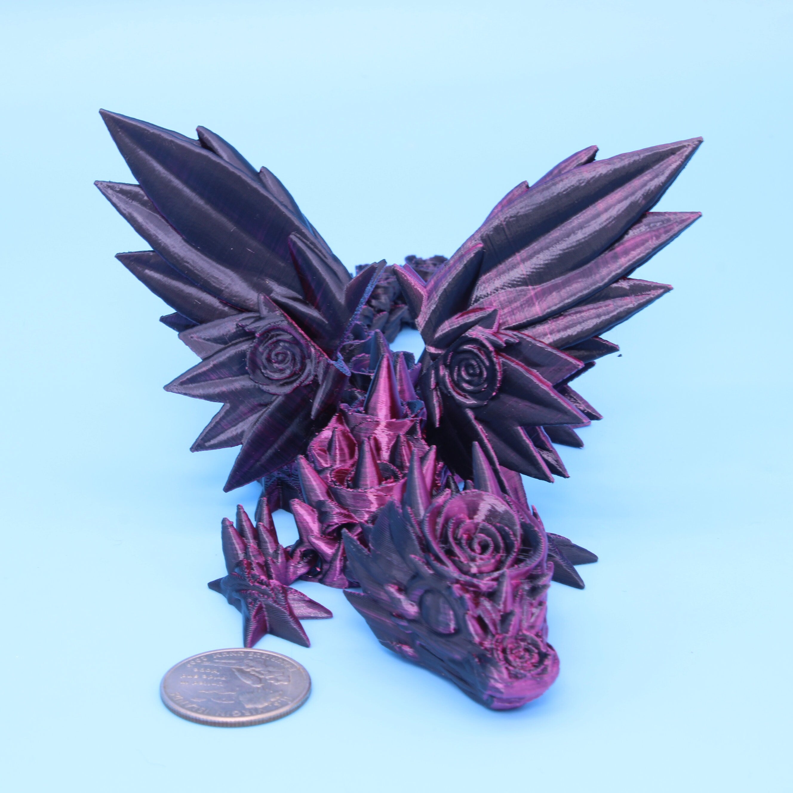 Miniature Dragon, Black & Rose Red