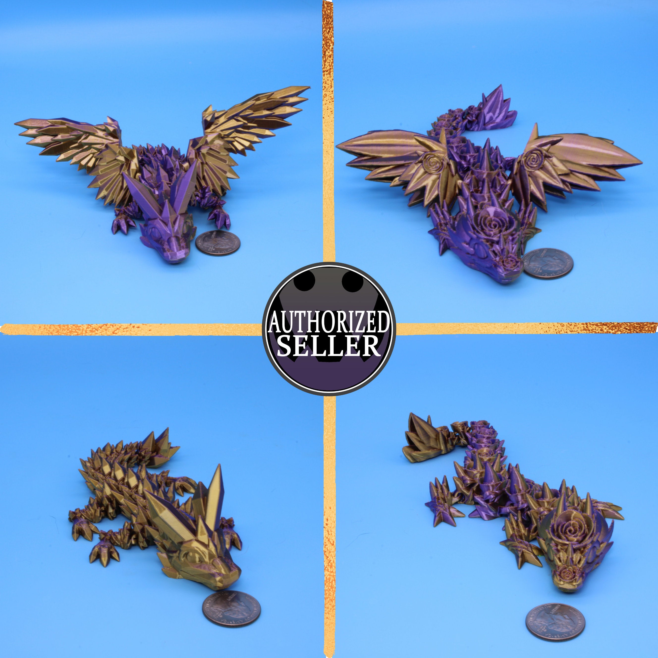 Miniature Dragon, Purple & Gold