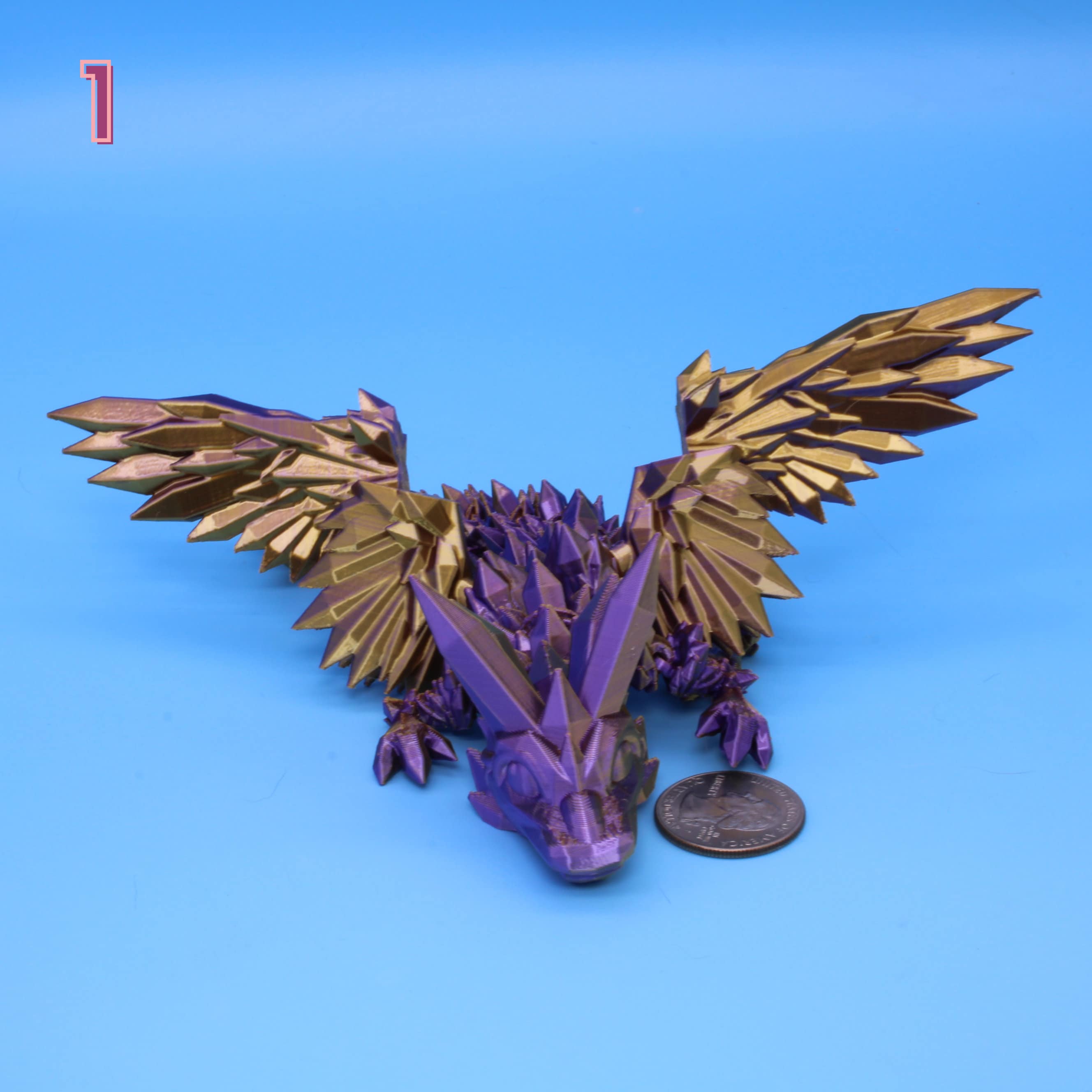 Miniature Dragon, Purple & Gold