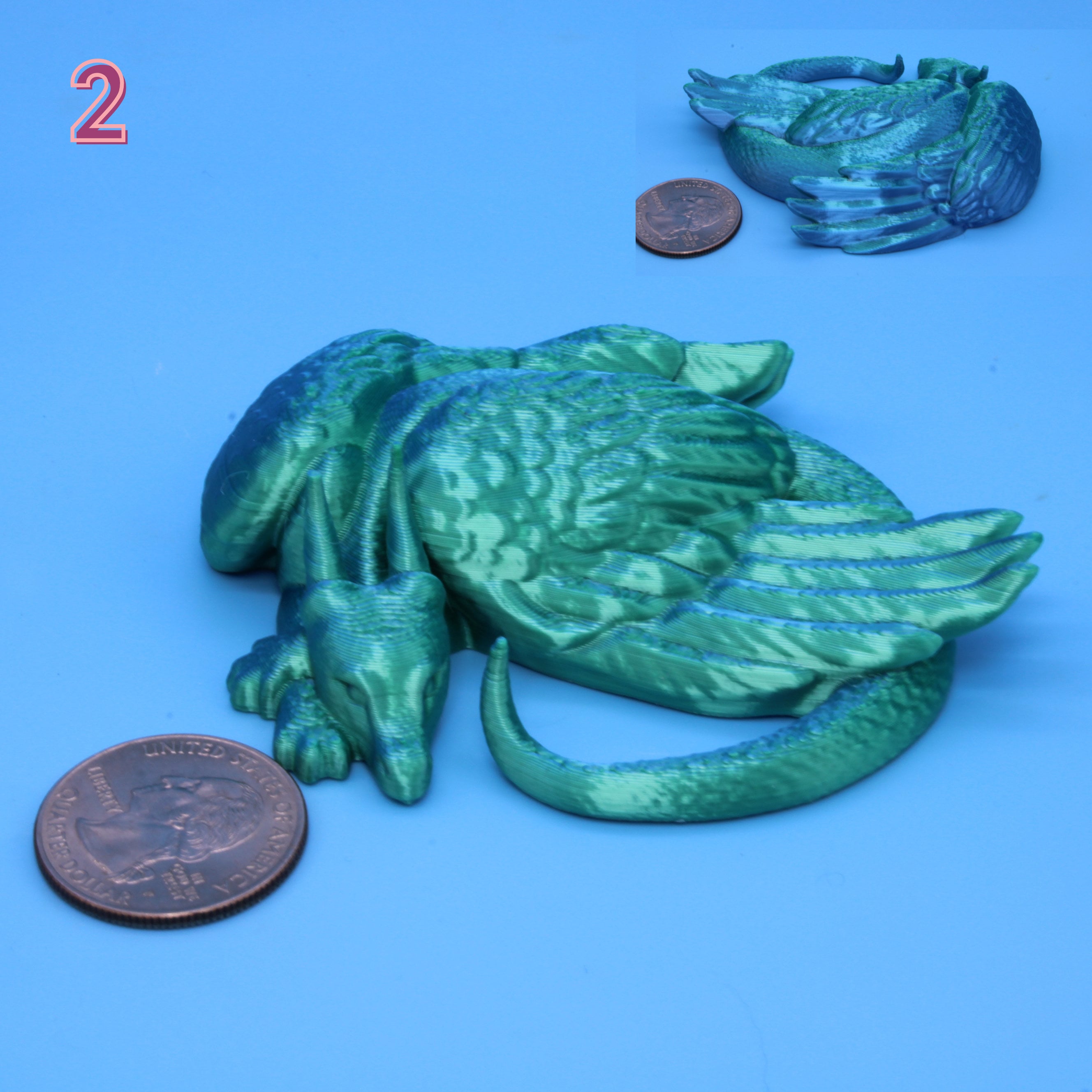 Syris Dragon Figurine Lying Down - 3D Printed