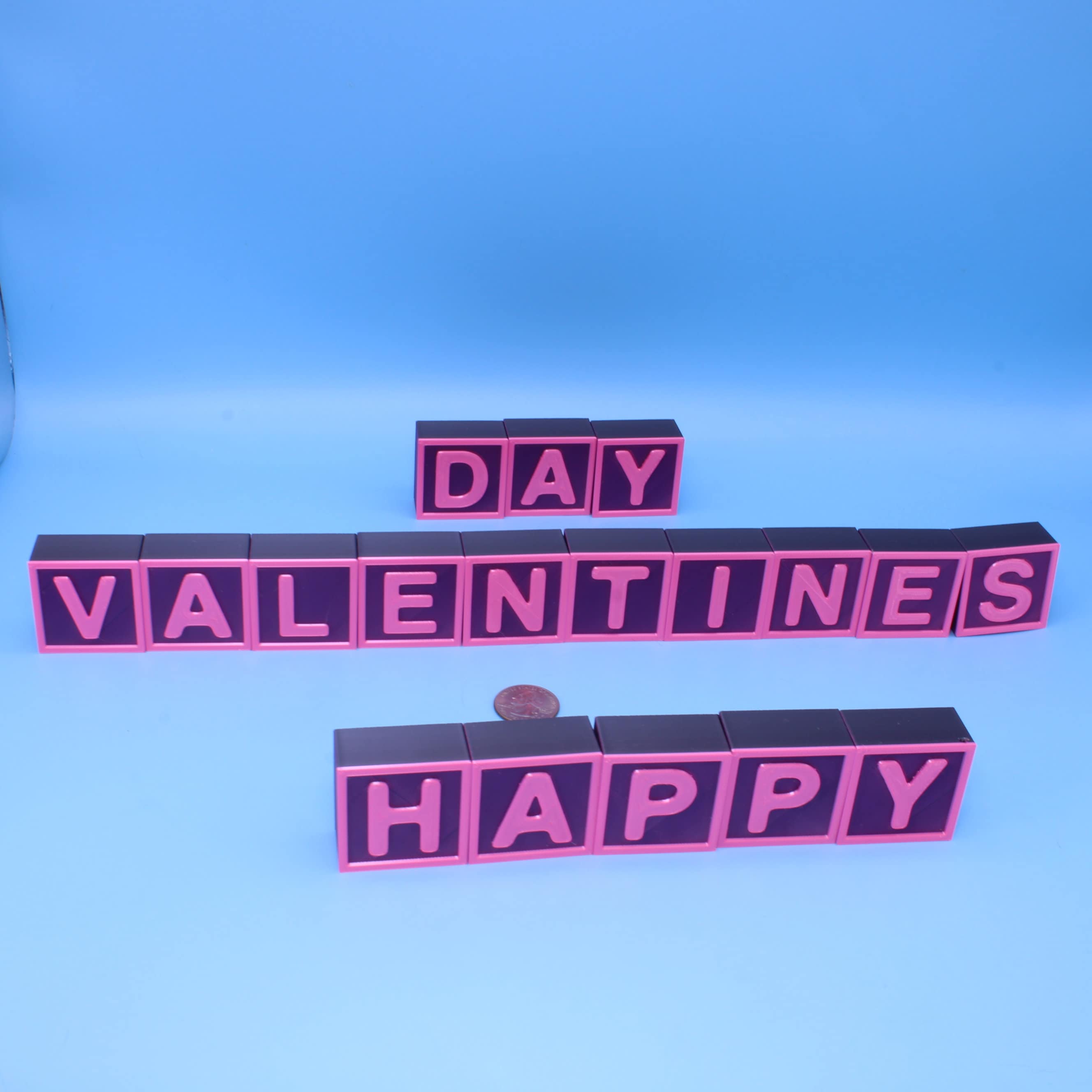 Blocks Valentines Day Themed - 3D Printed