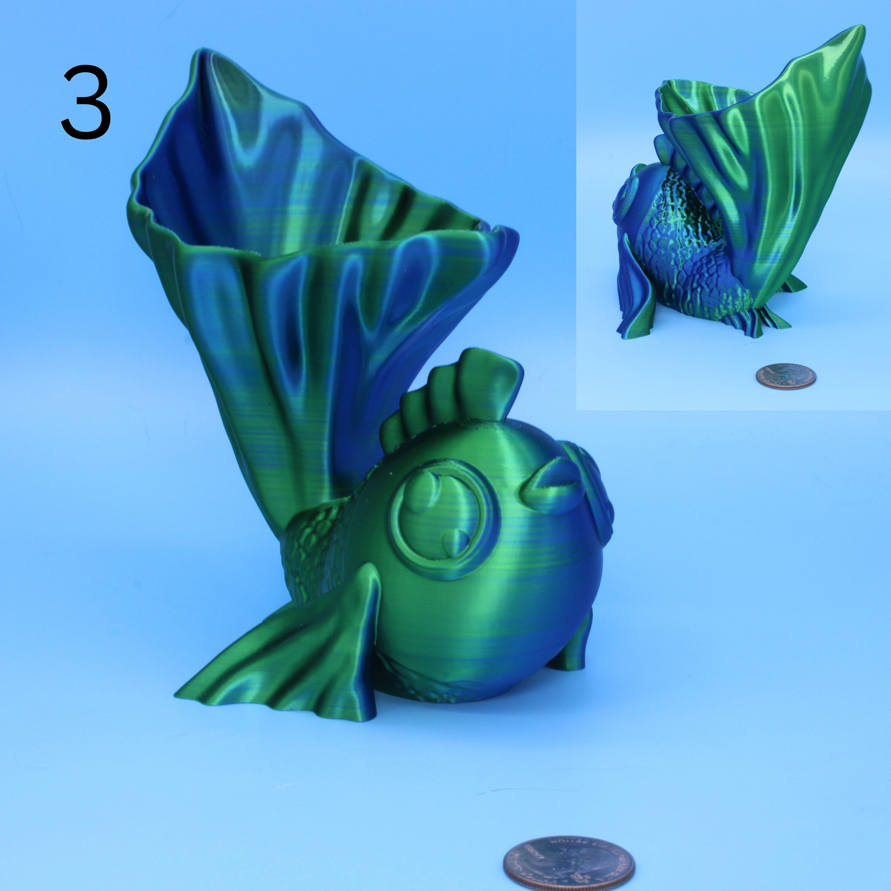 Fish Plant Holder, 3D Printed Flower pot for succulents