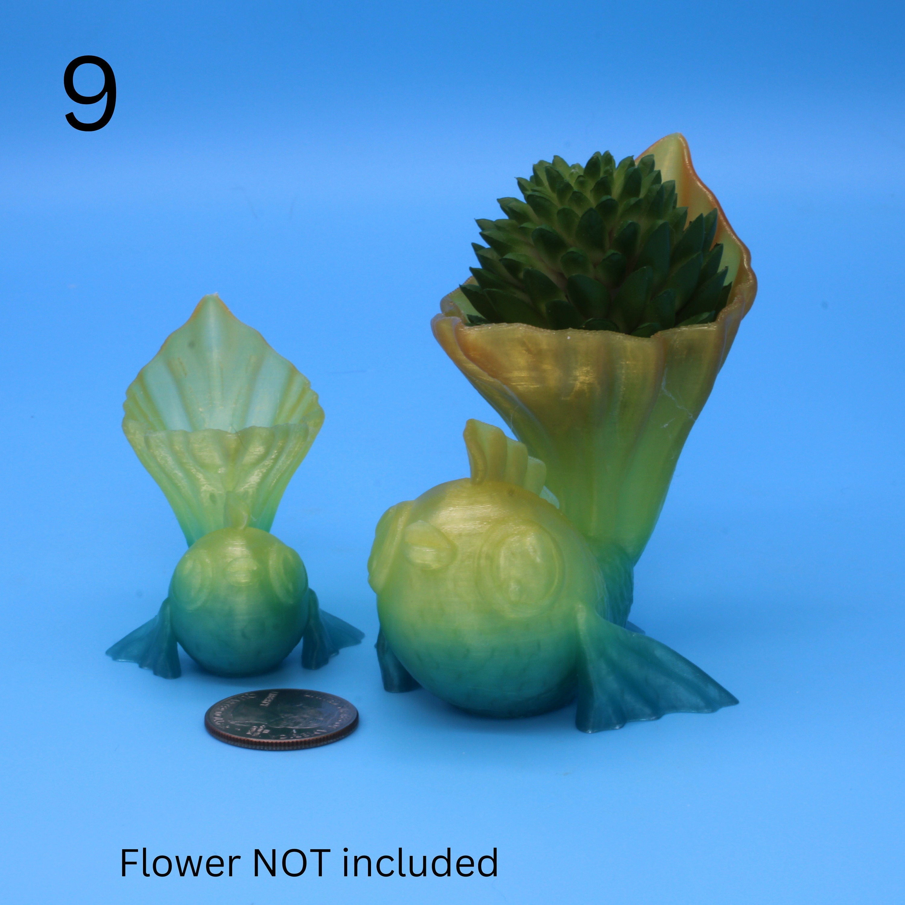 Miniature Fish Plant Holder, 3D Printed Flower pot for succulents