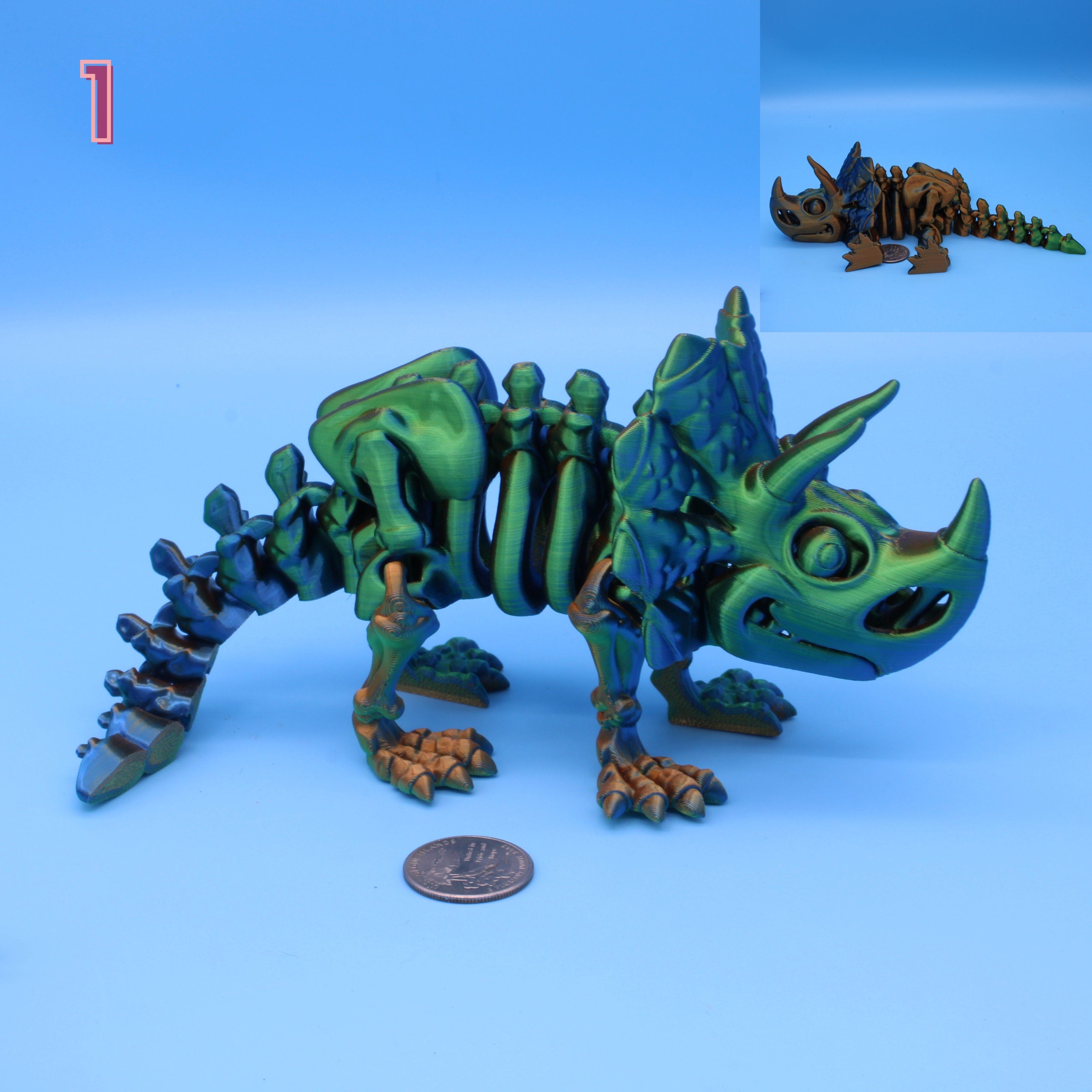 Flexi Skelton Triceratops | Articulating | 3D Printed