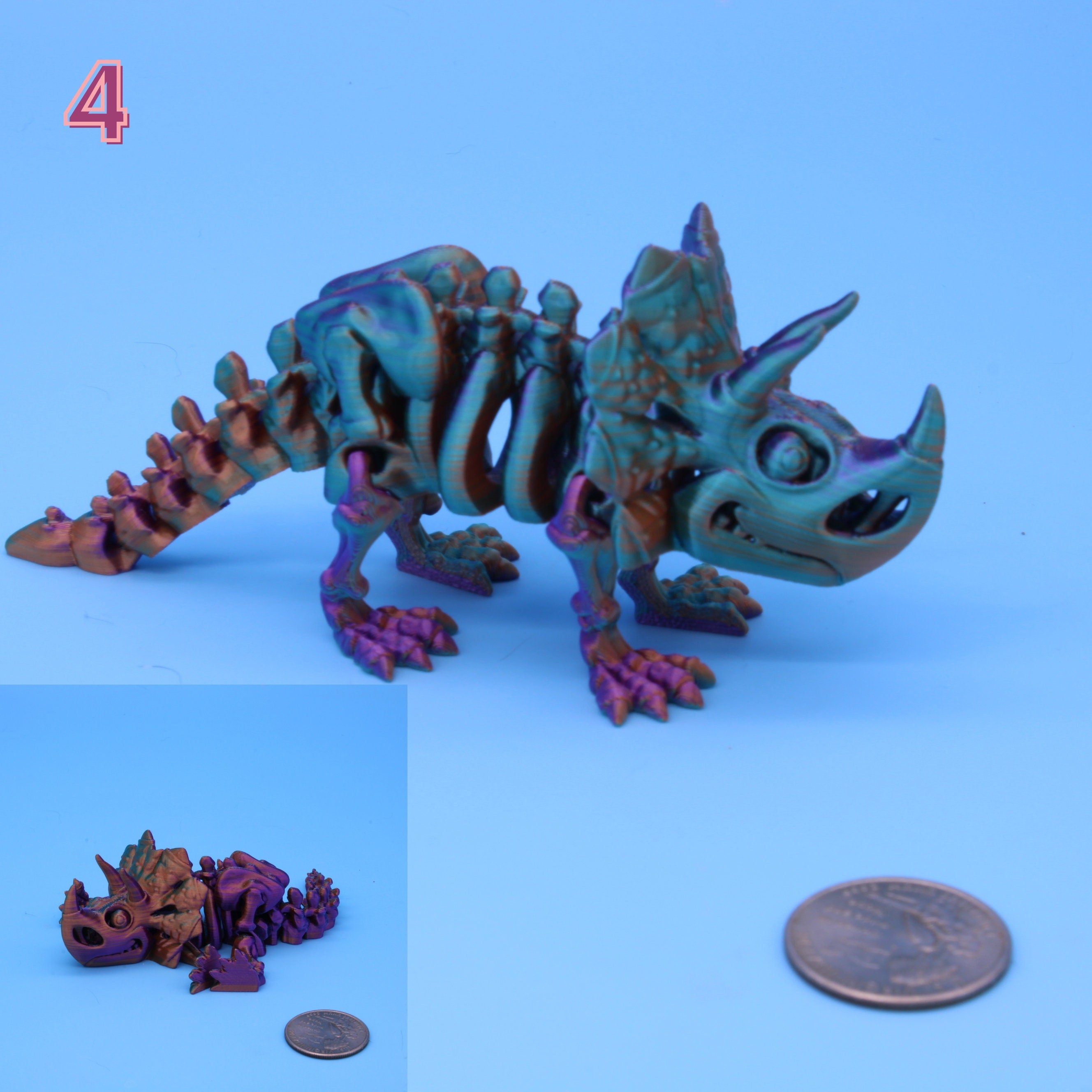 Flexi Skelton Triceratops | Articulating | 3D Printed