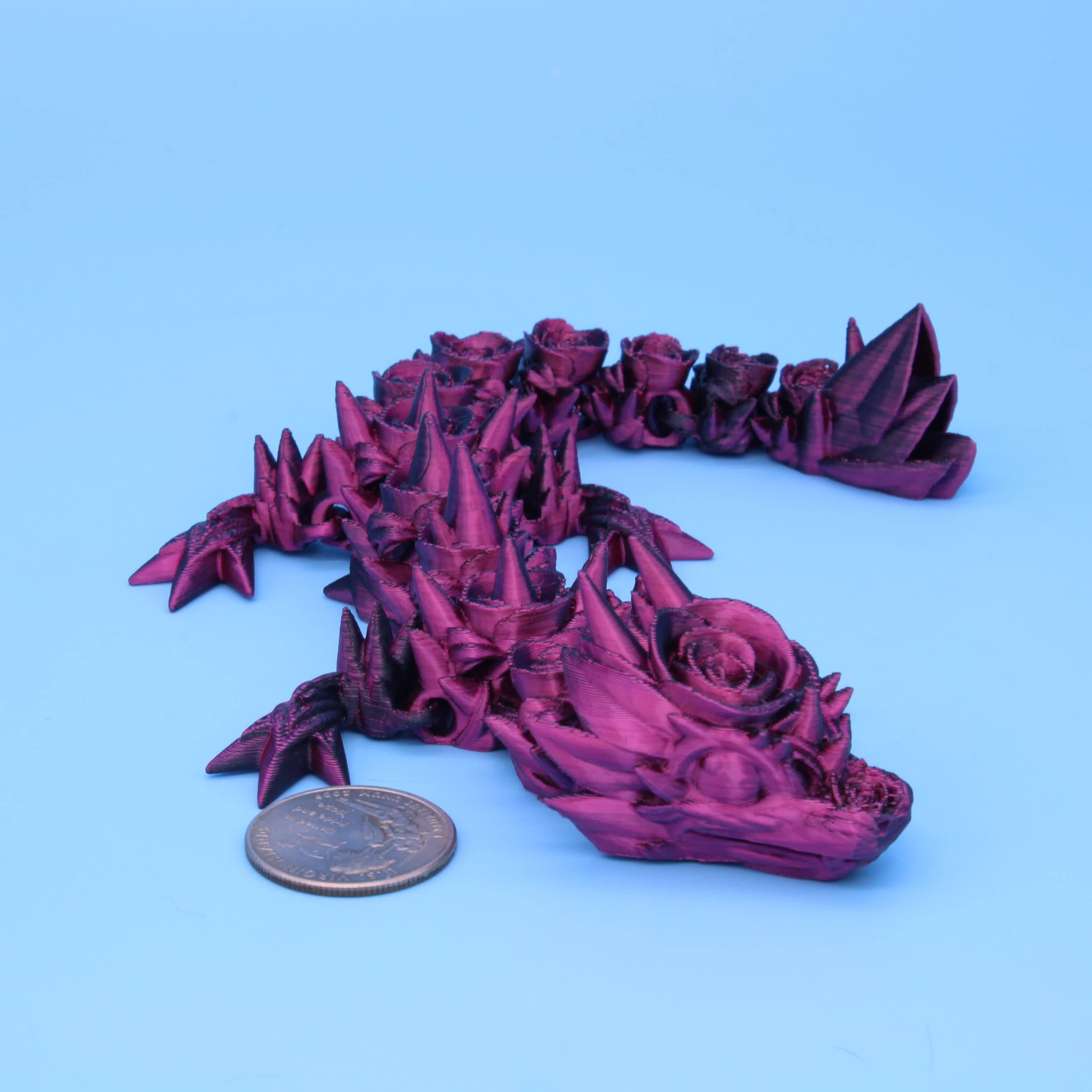 Miniature Dragon, Black & Rose Red