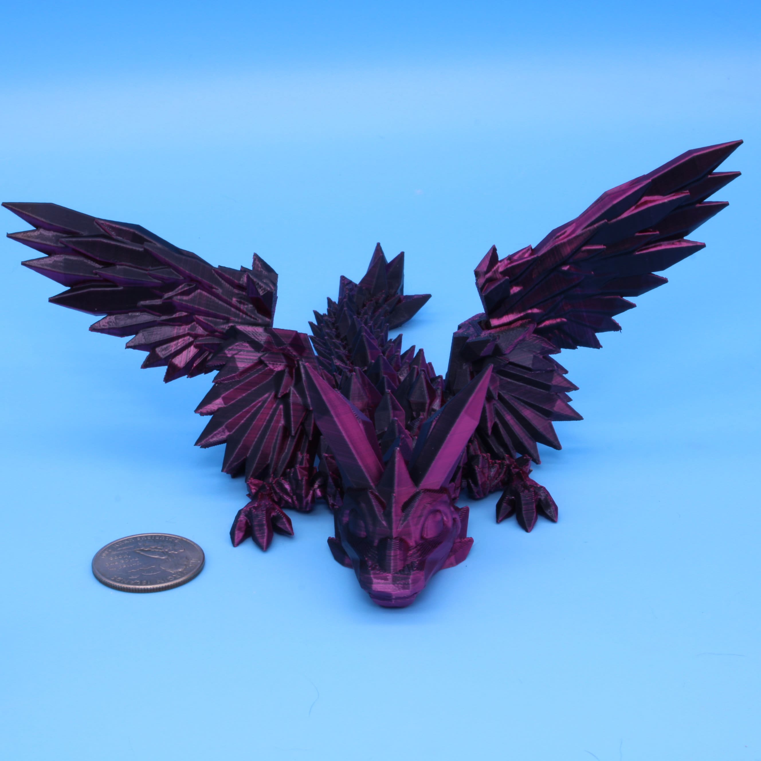 Miniature Dragon, Black & Rose Red