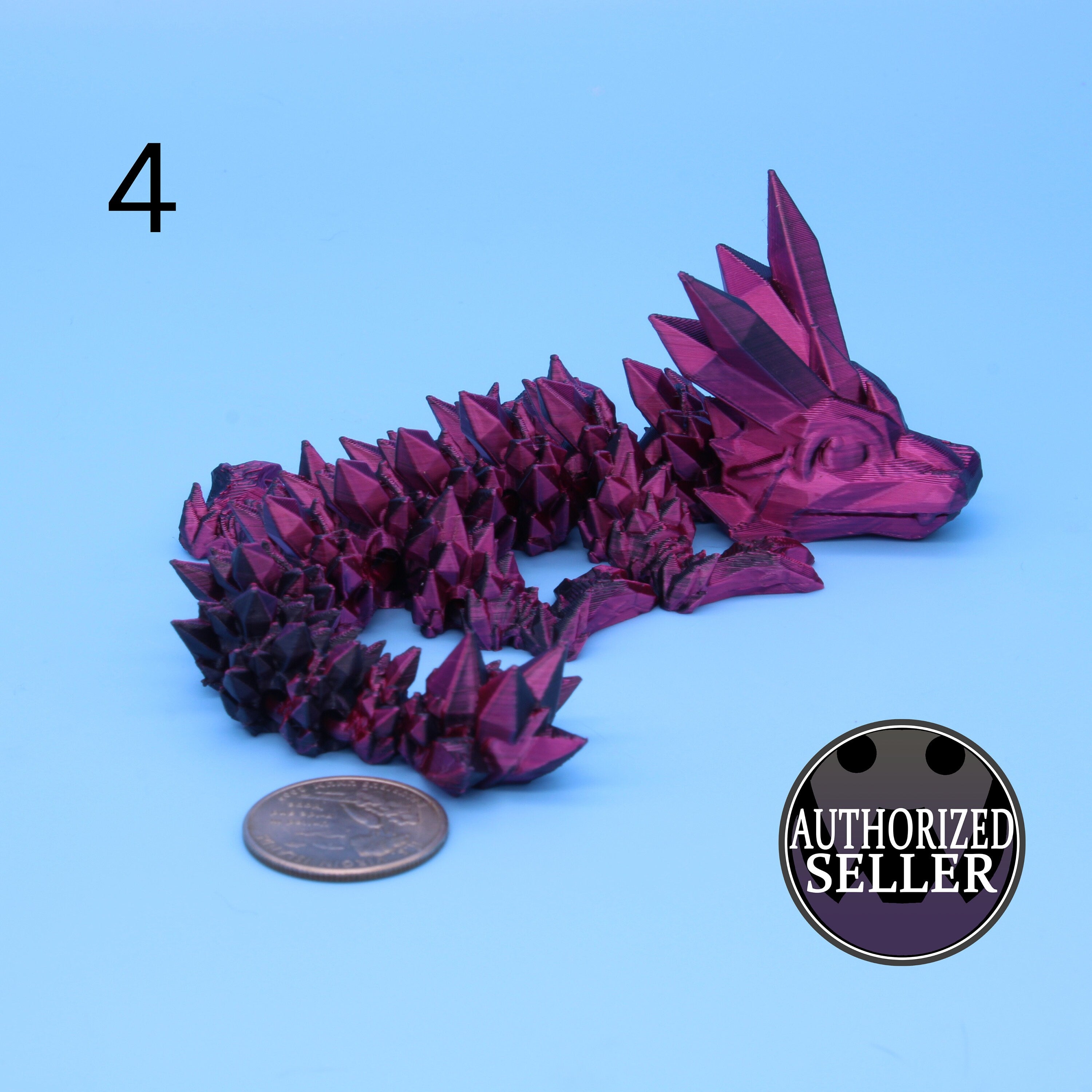 Miniature Dragon, Black & Rose Red