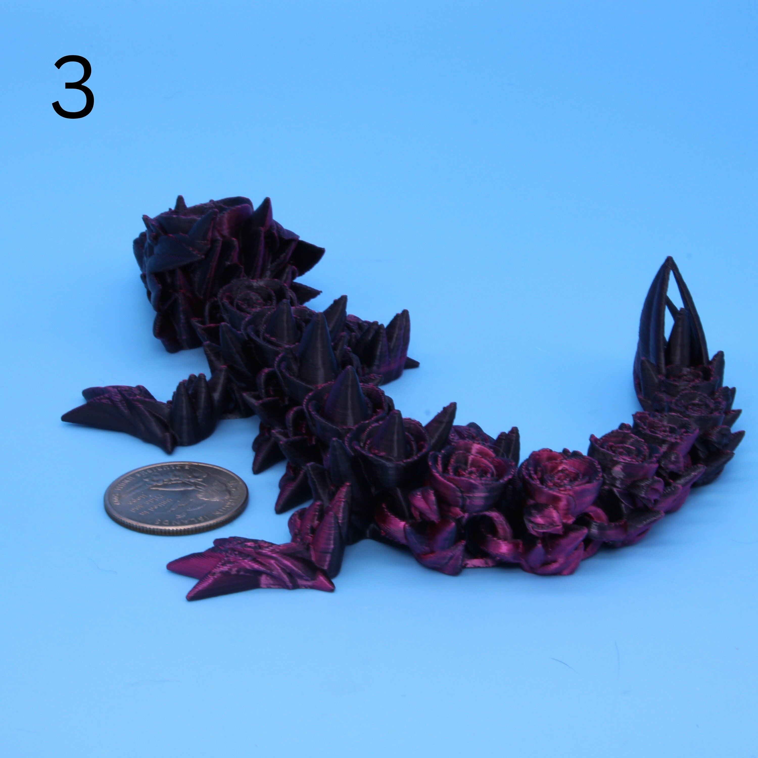 Miniature Dragon, Black & Rose Red