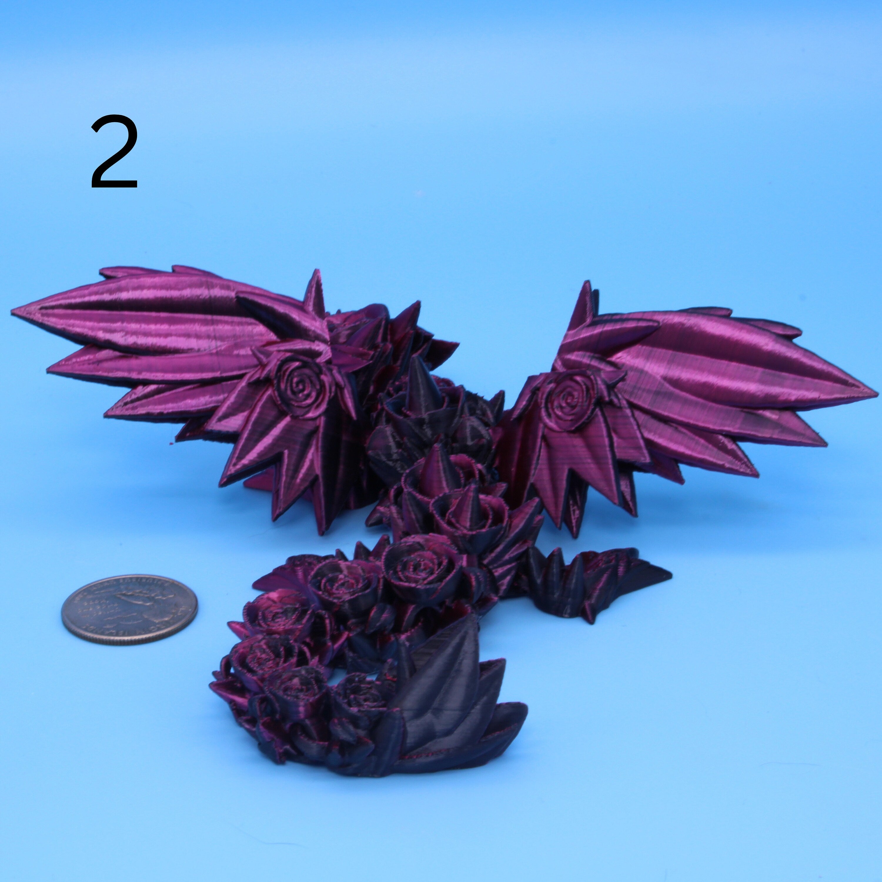 Miniature Dragon, Black & Rose Red