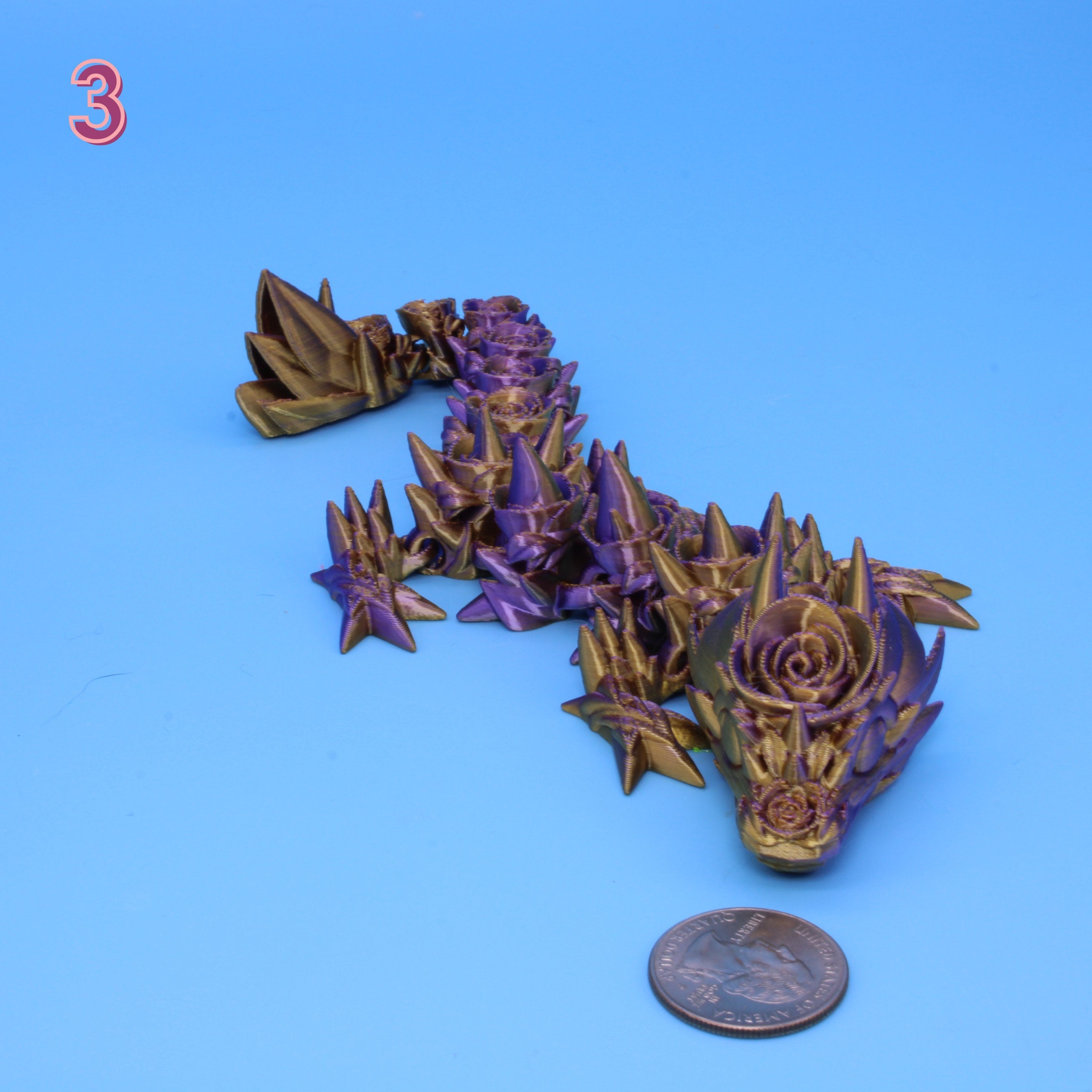 Miniature Dragon, Purple & Gold