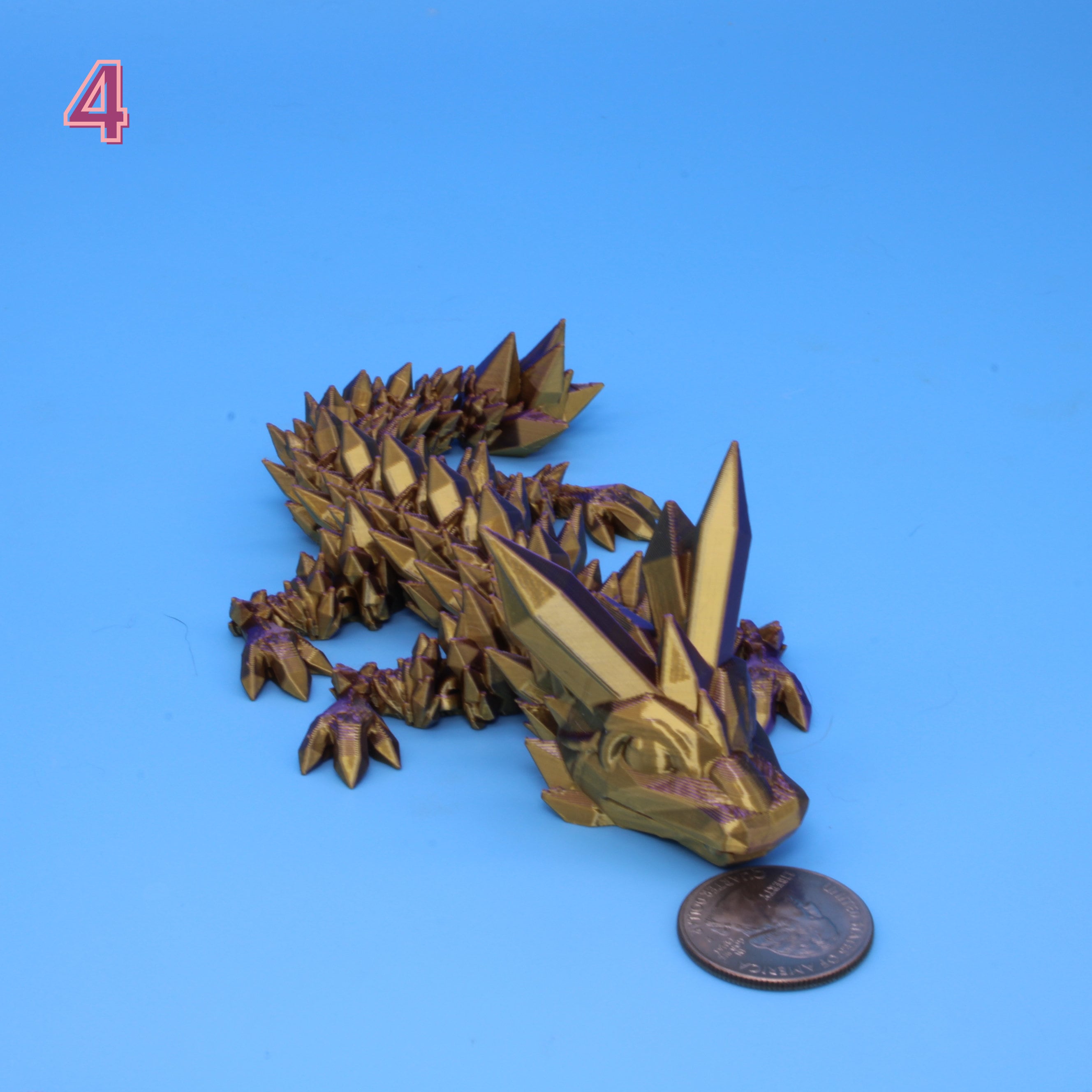 Miniature Dragon, Purple & Gold