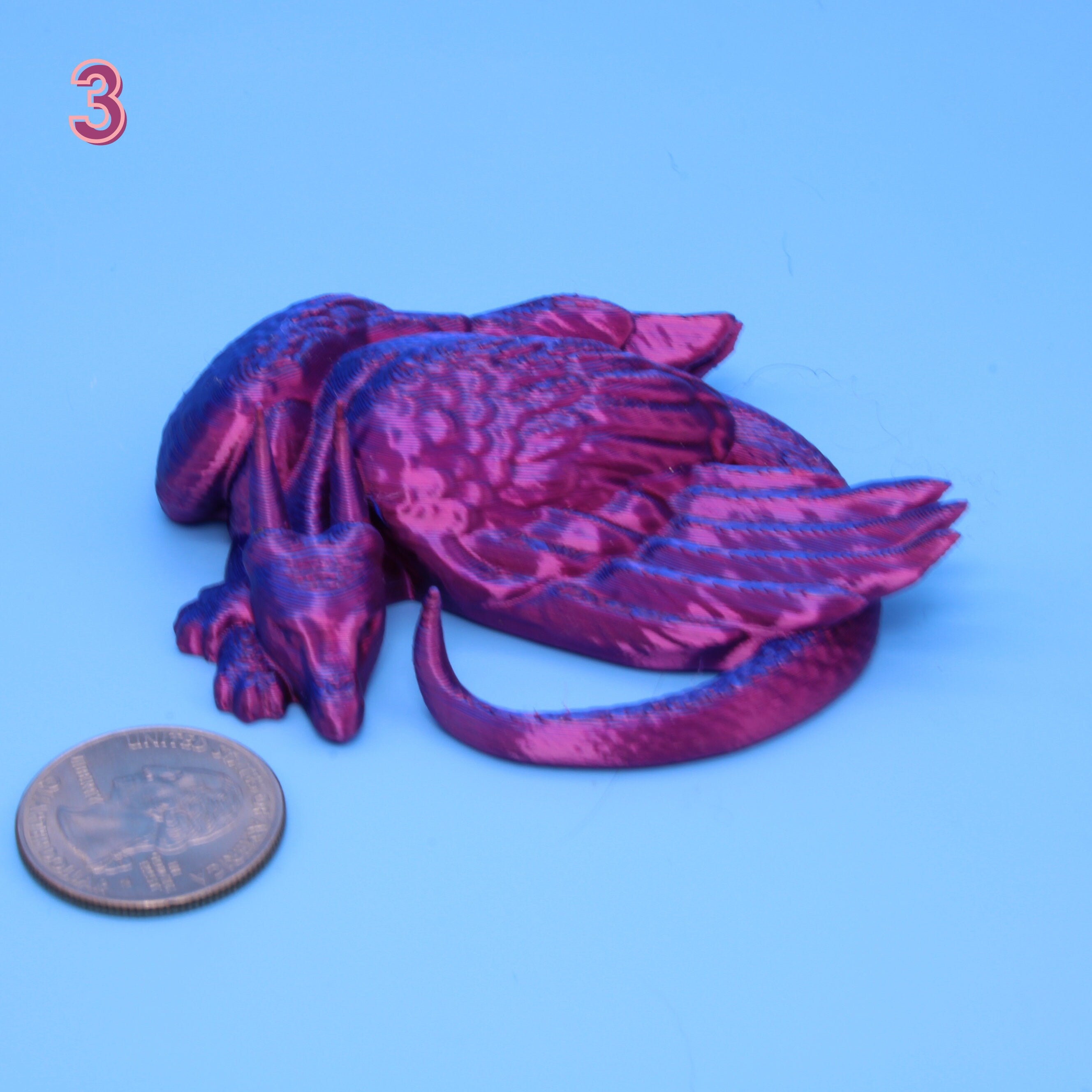 Syris Dragon Figurine Lying Down - 3D Printed