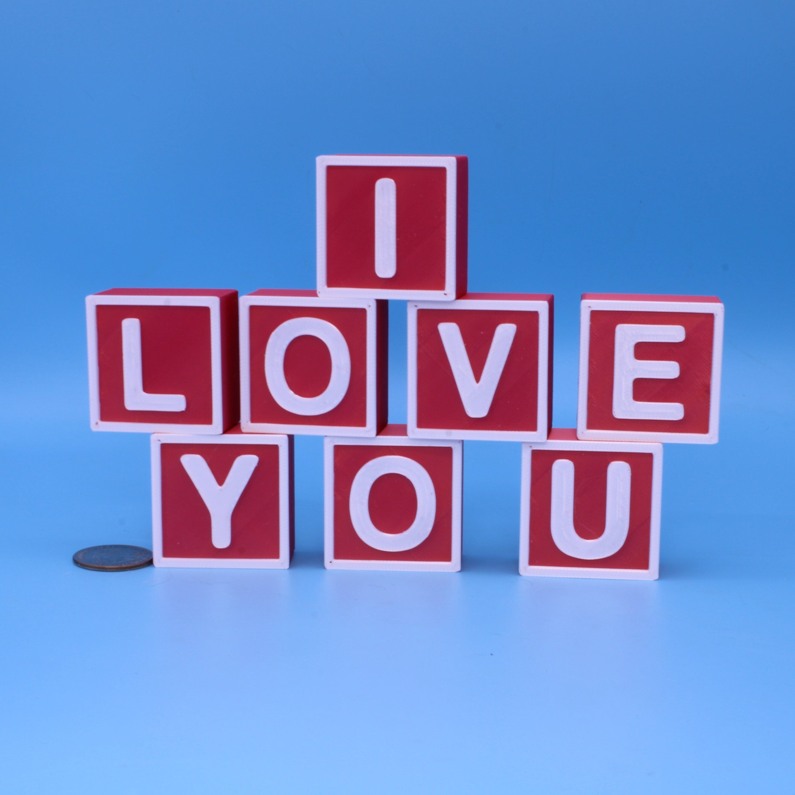 Blocks Valentines Day Themed - 3D Printed