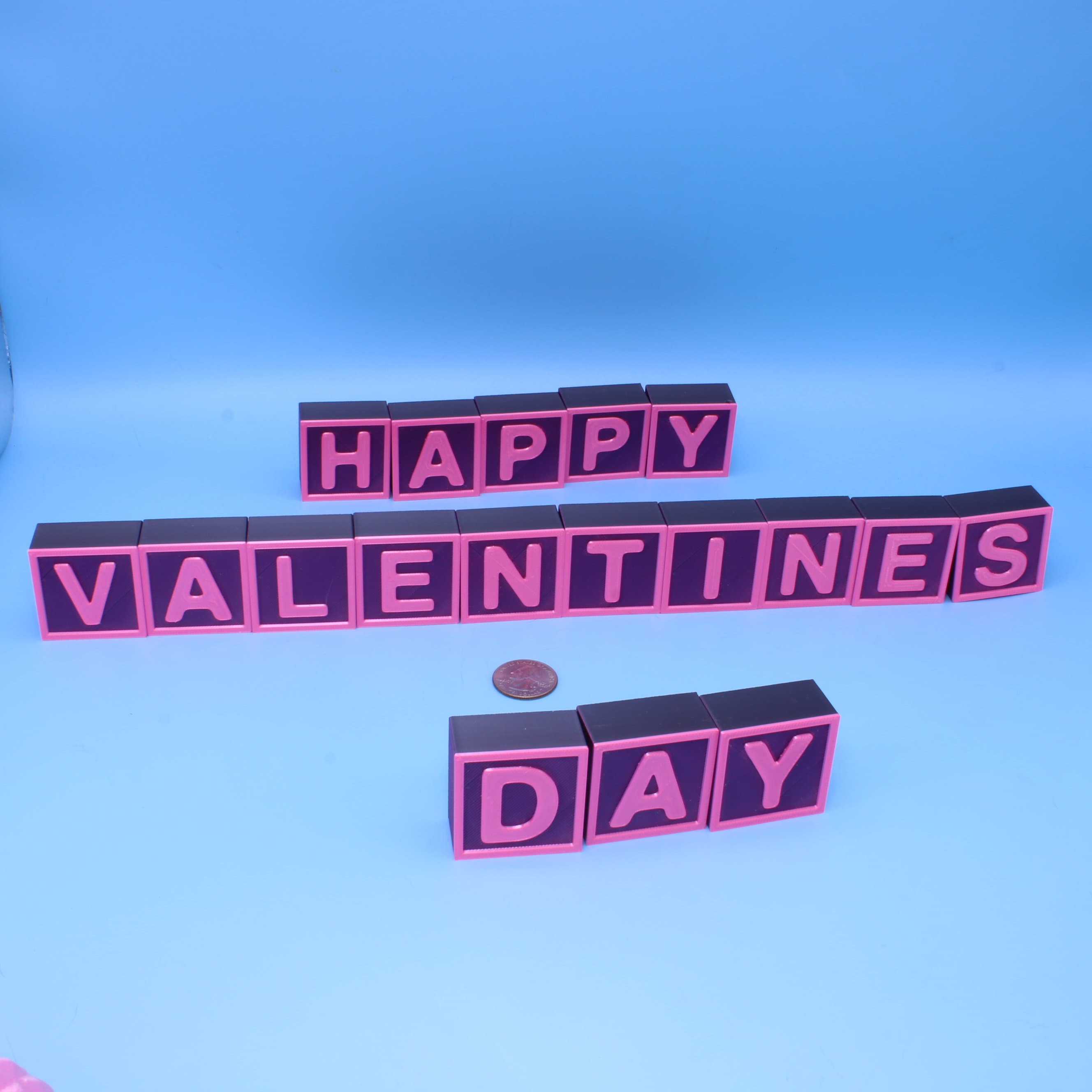 Blocks Valentines Day Themed - 3D Printed