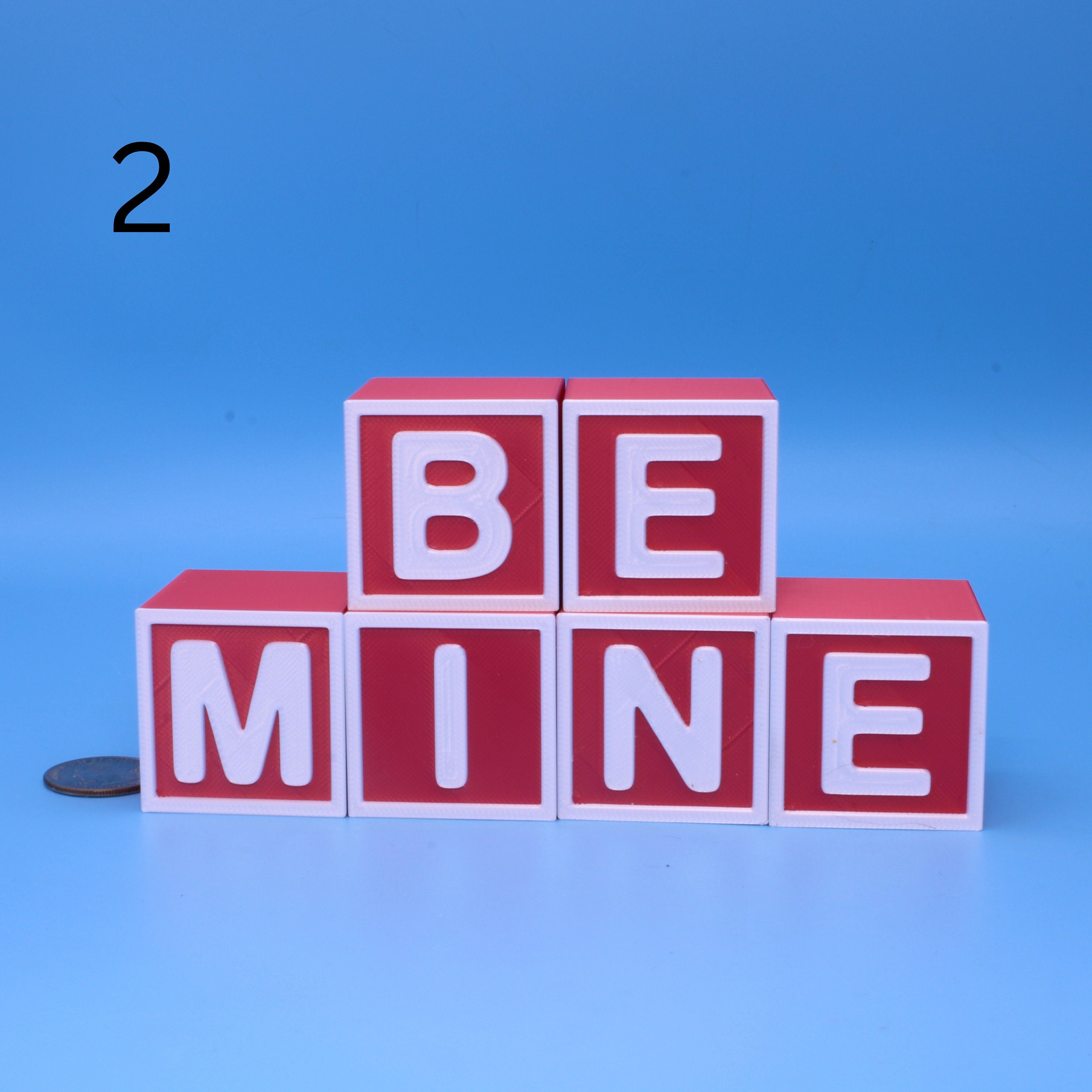 Blocks Valentines Day Themed - 3D Printed