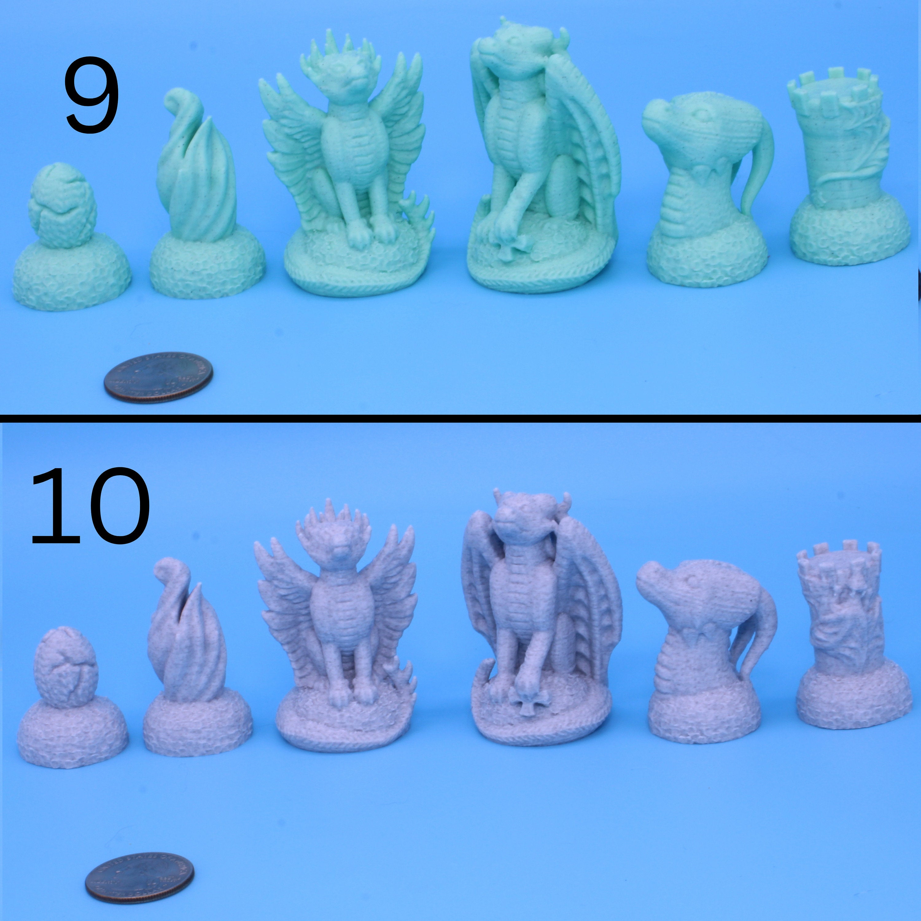 Dragon Chess Set 14 Variations - 3D Printed, Kekreations Authorized Seller.