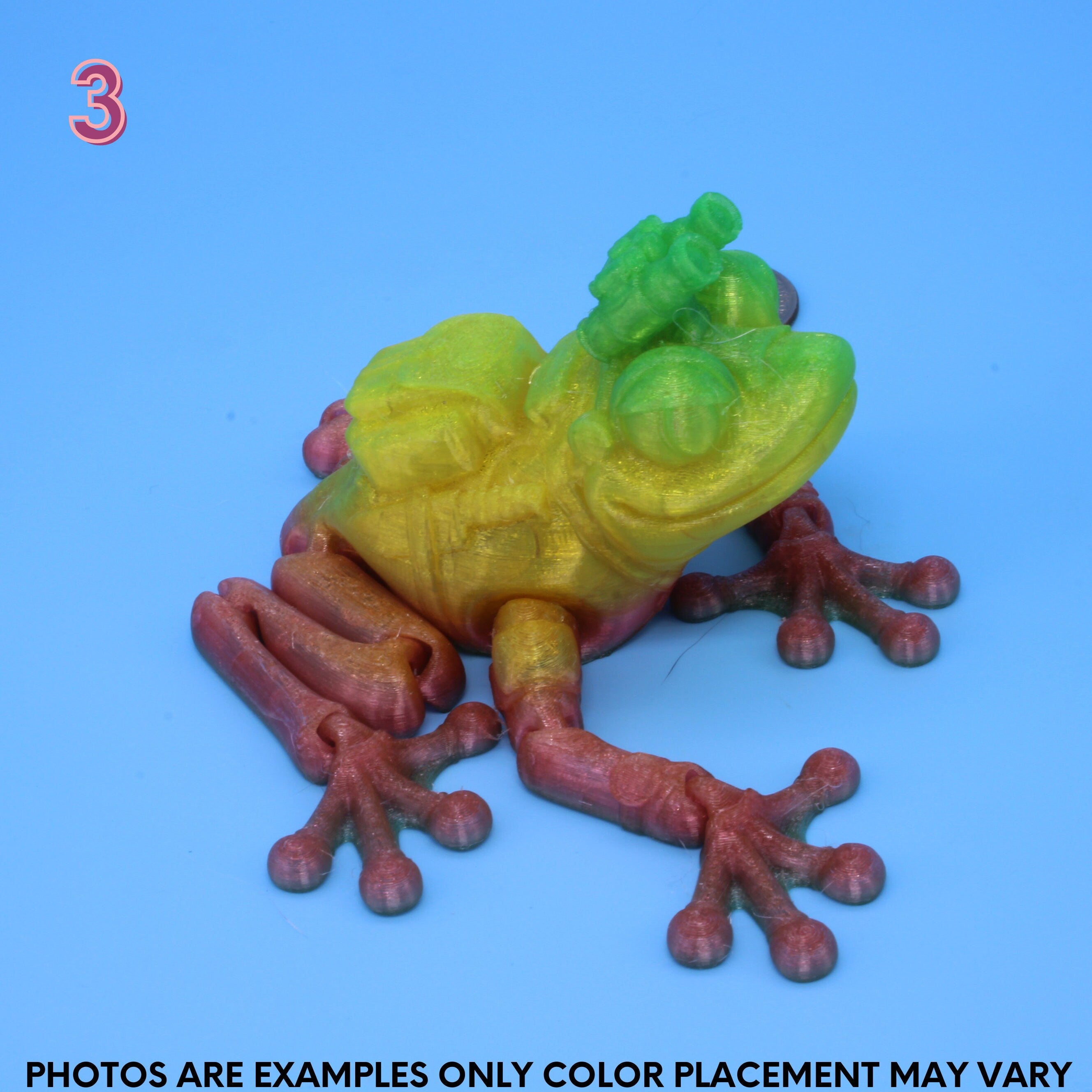Cute Frogs 3D Printed Fidget Toy, Articulating Frog. - Authorized Seller of Cinderwing