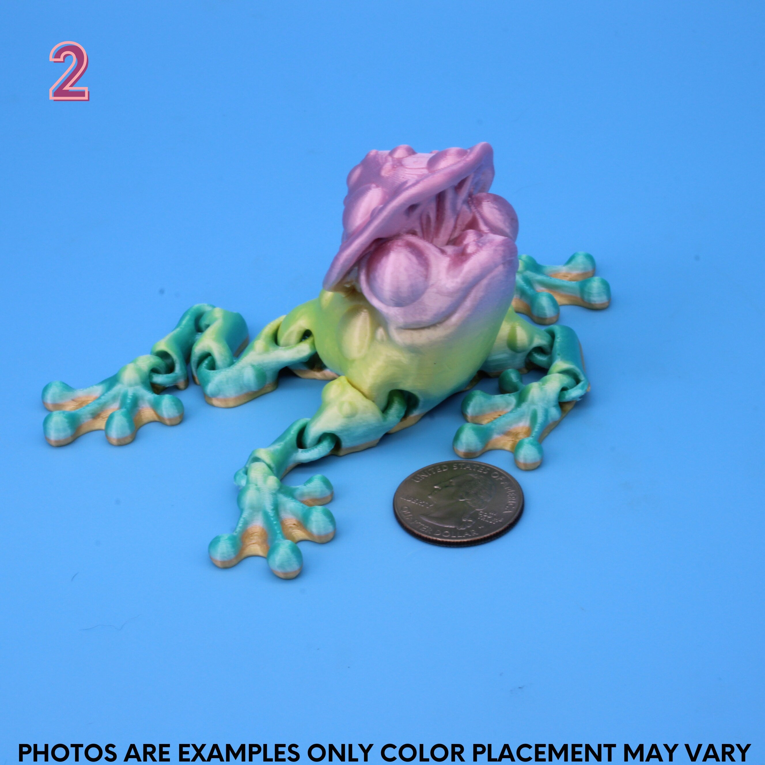 Cute Frogs 3D Printed Fidget Toy, Articulating Frog. - Authorized Seller of Cinderwing